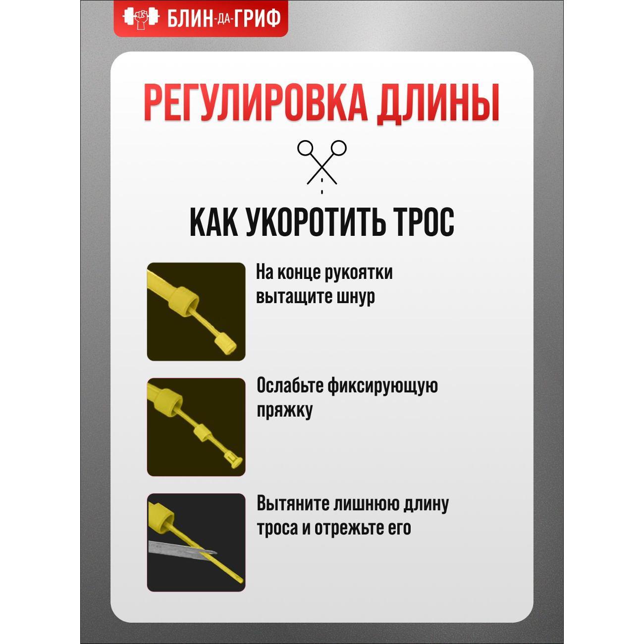 Скакалка БлинДаГриф спортивная желтая