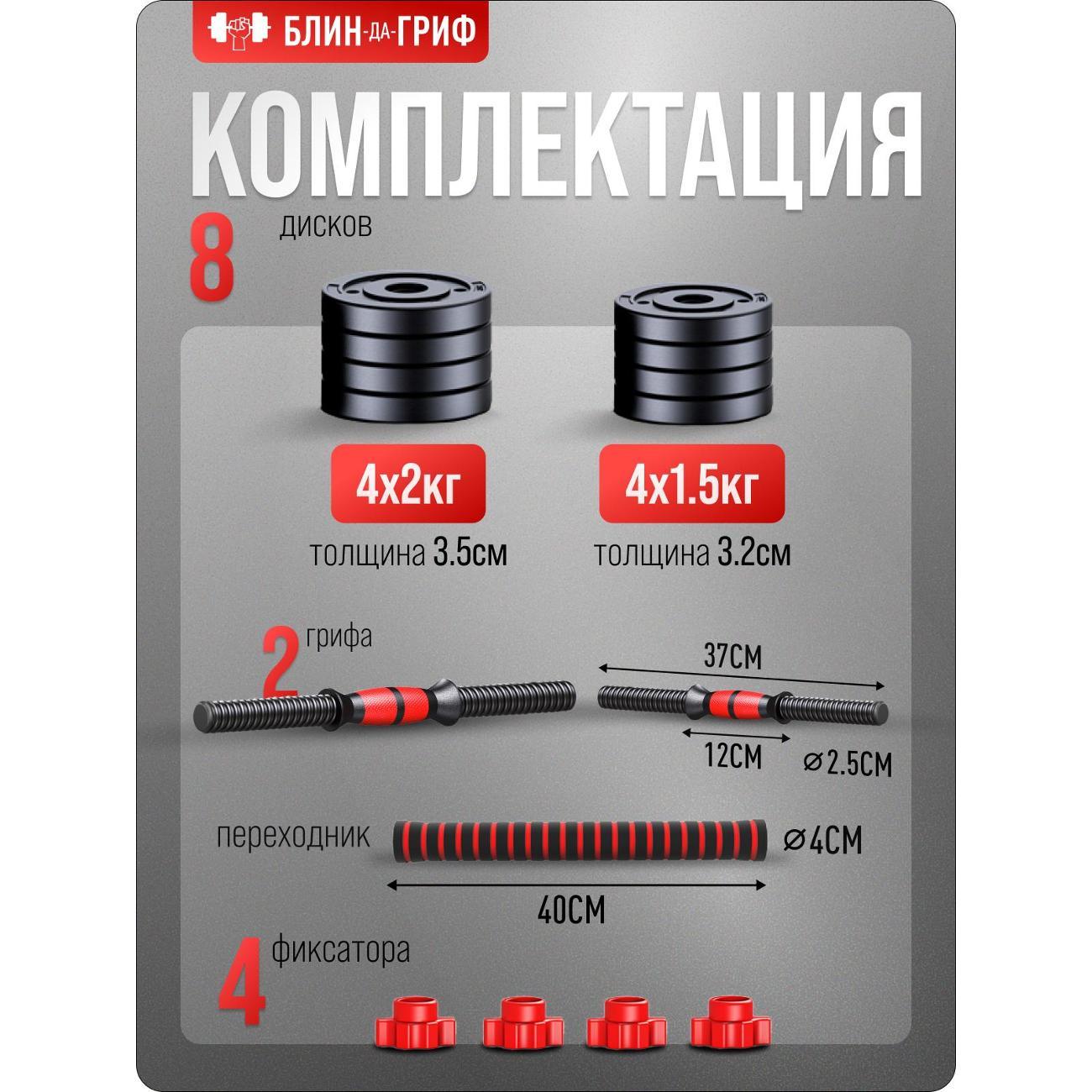 Гантель БлинДаГриф 7 кг,, 2 шт.