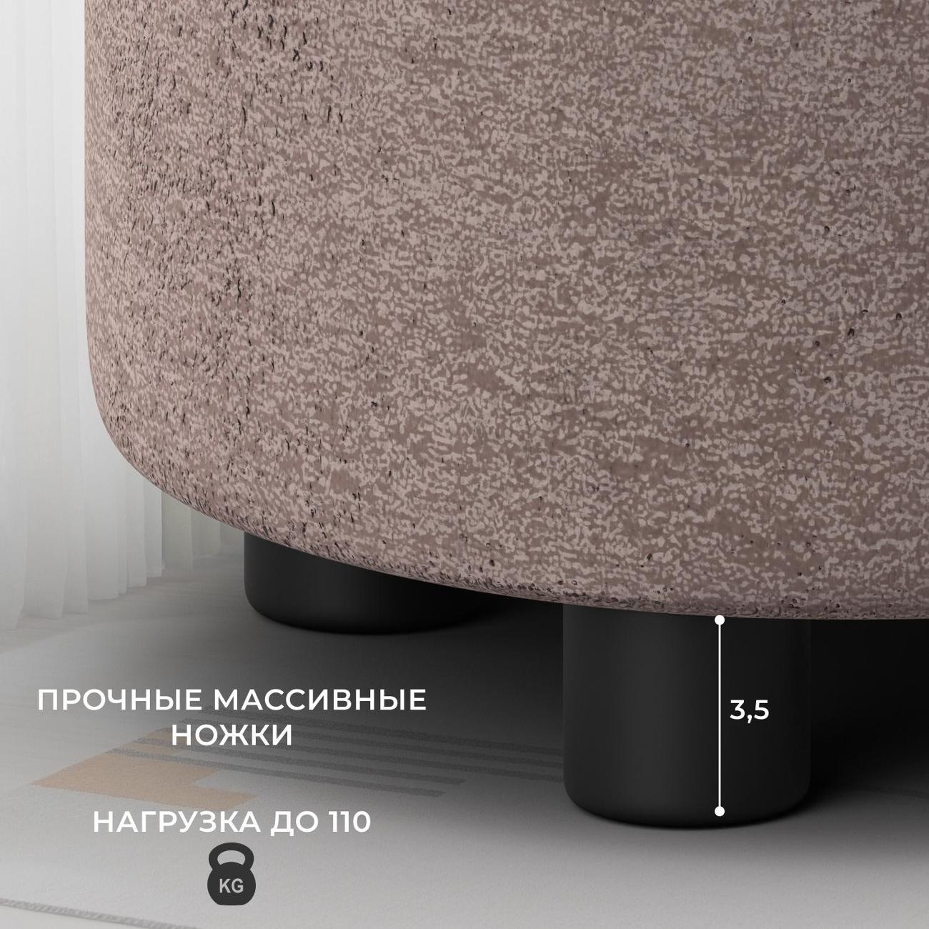 Пуф Лига Диванов 001 (полностью велюр TOWER 05 бежевый)