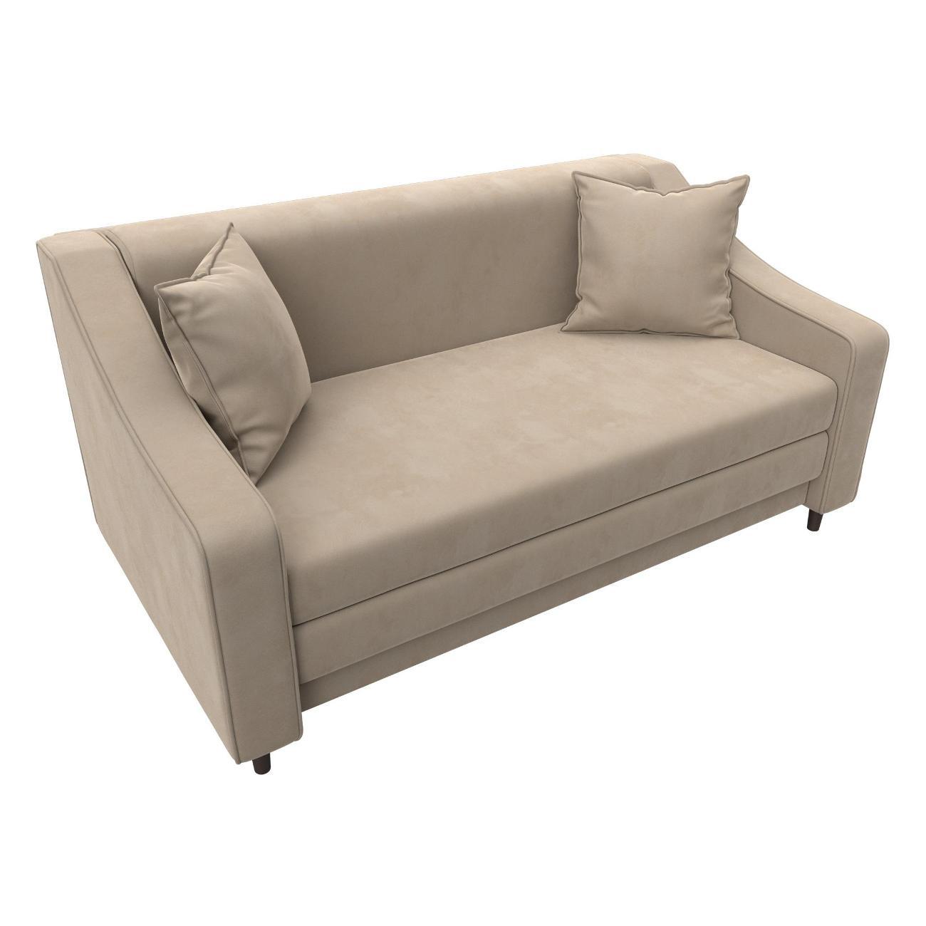 Диван Лига Диванов прямой Лига-071 (полностью велюр SEVEN 729 бежевый)