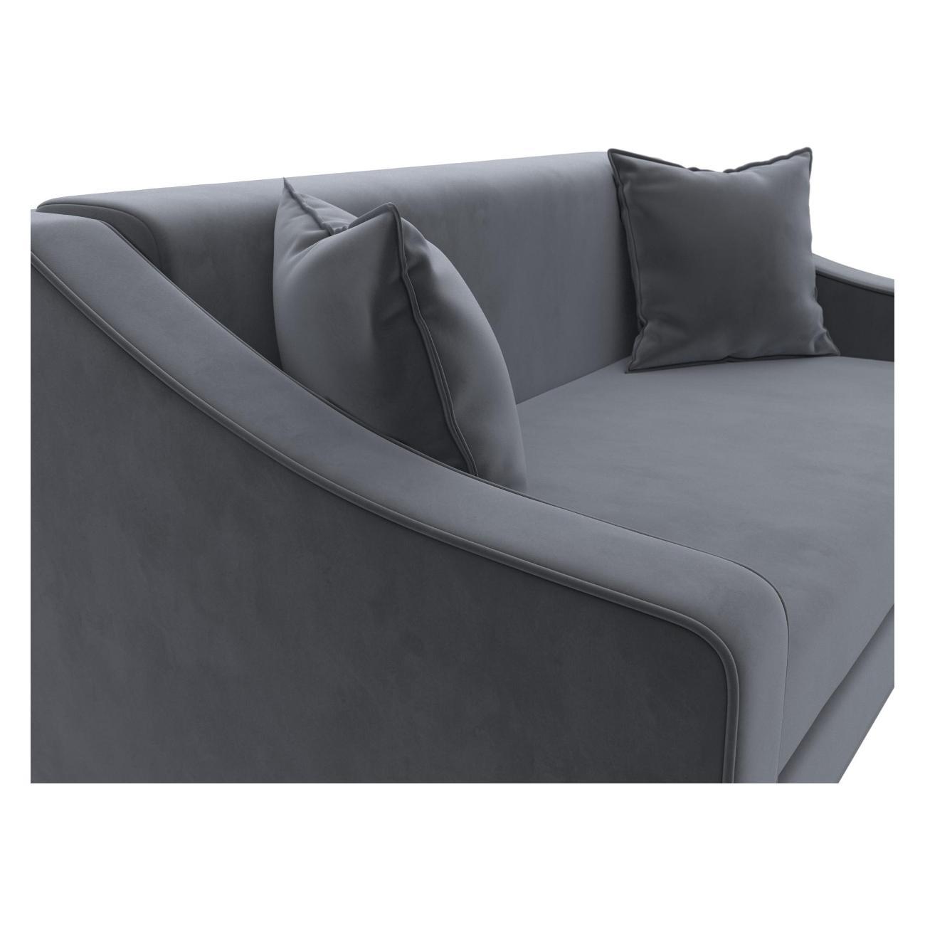 Диван Лига Диванов прямой Лига-071 (полностью велюр SEVEN 17 серый)