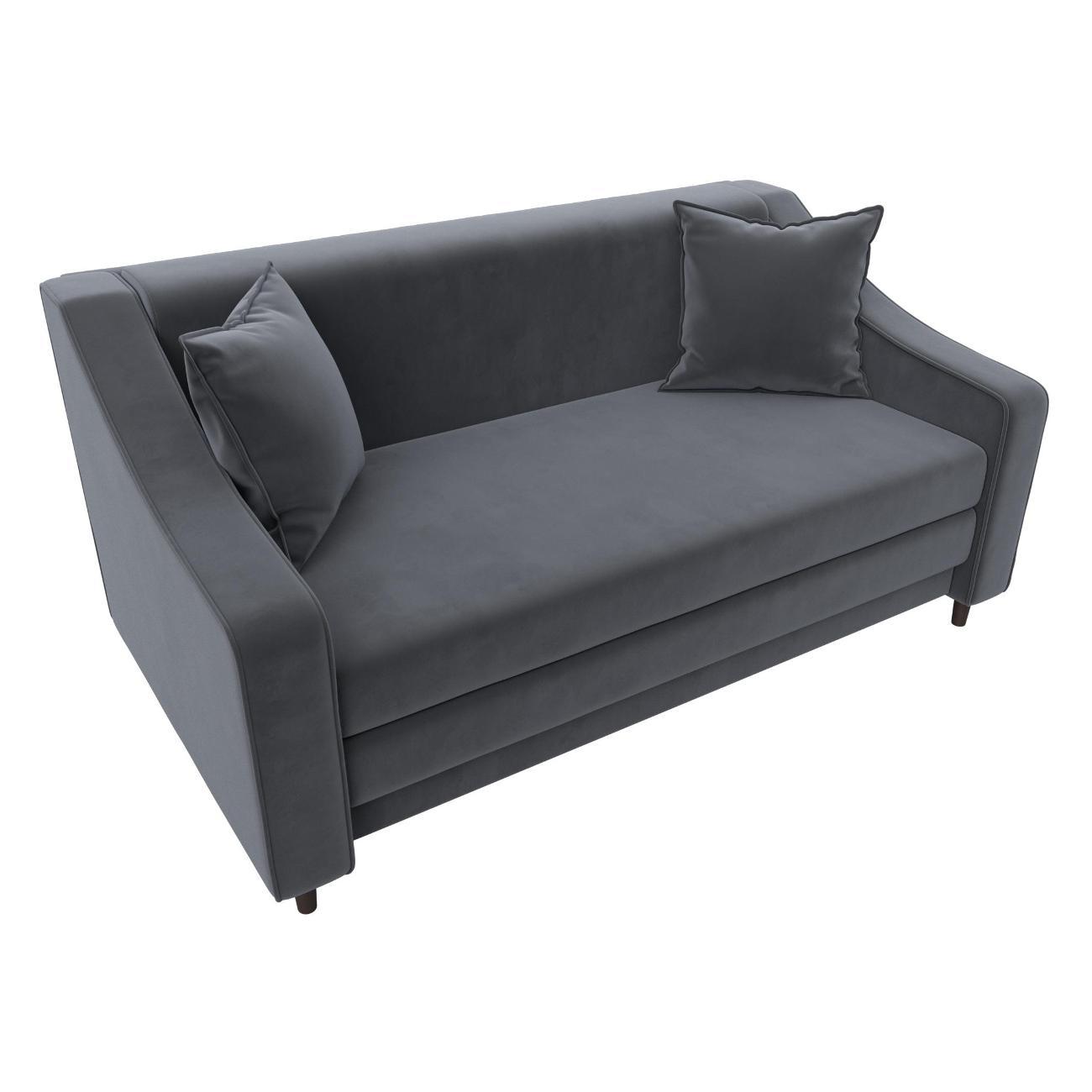 Диван Лига Диванов прямой Лига-071 (полностью велюр SEVEN 17 серый)