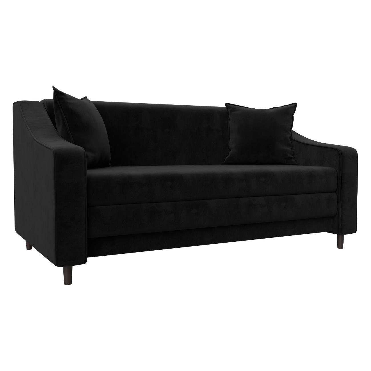 Диван Лига Диванов прямой Лига-071 (полностью велюр SEVEN 35 черный)