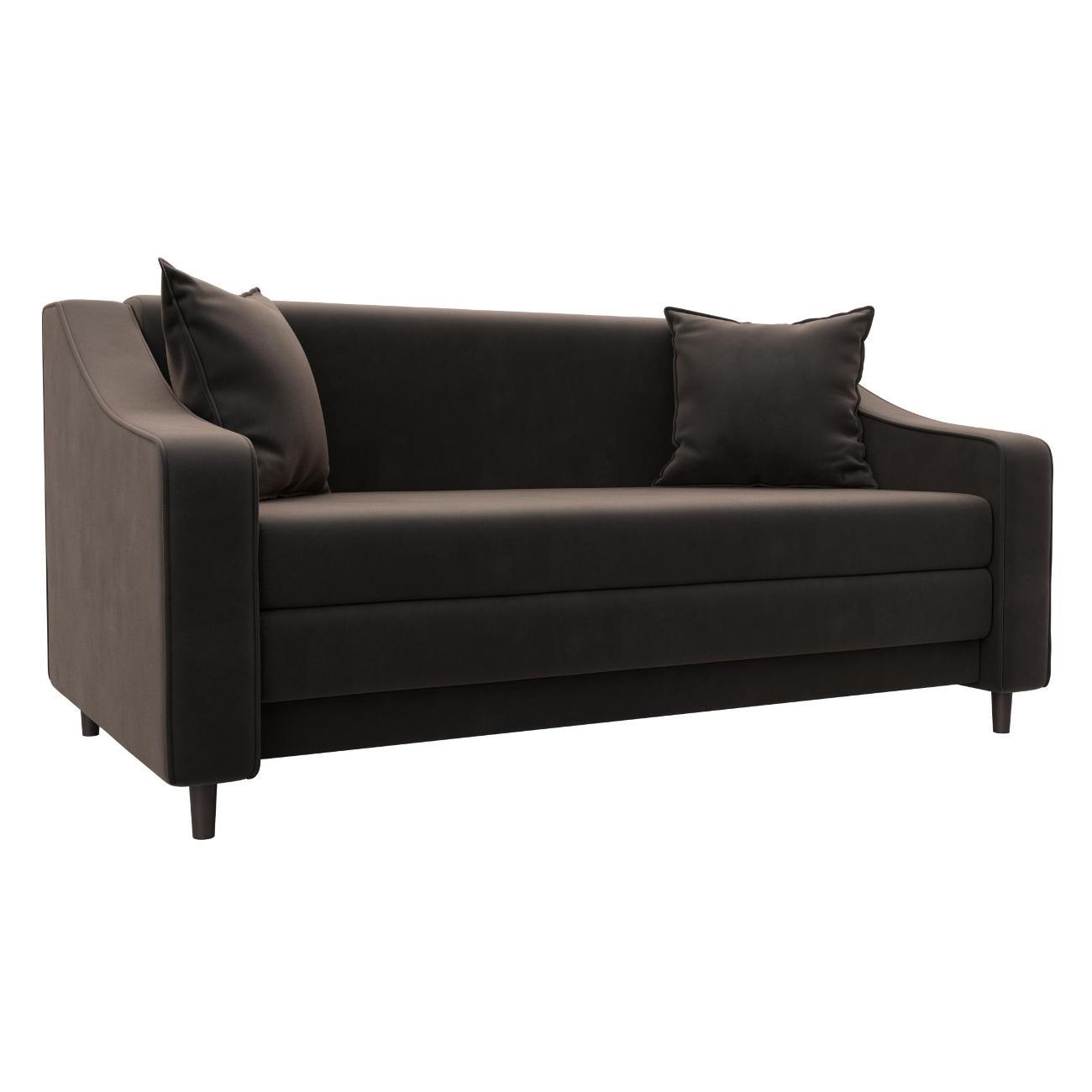 Диван Лига Диванов прямой Лига-071 (полностью велюр SEVEN 727 коричневый)