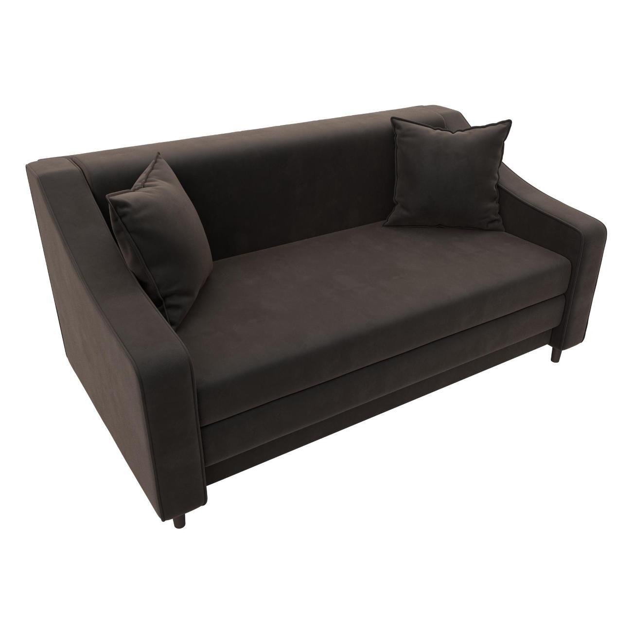 Диван Лига Диванов прямой Лига-071 (полностью велюр SEVEN 727 коричневый)