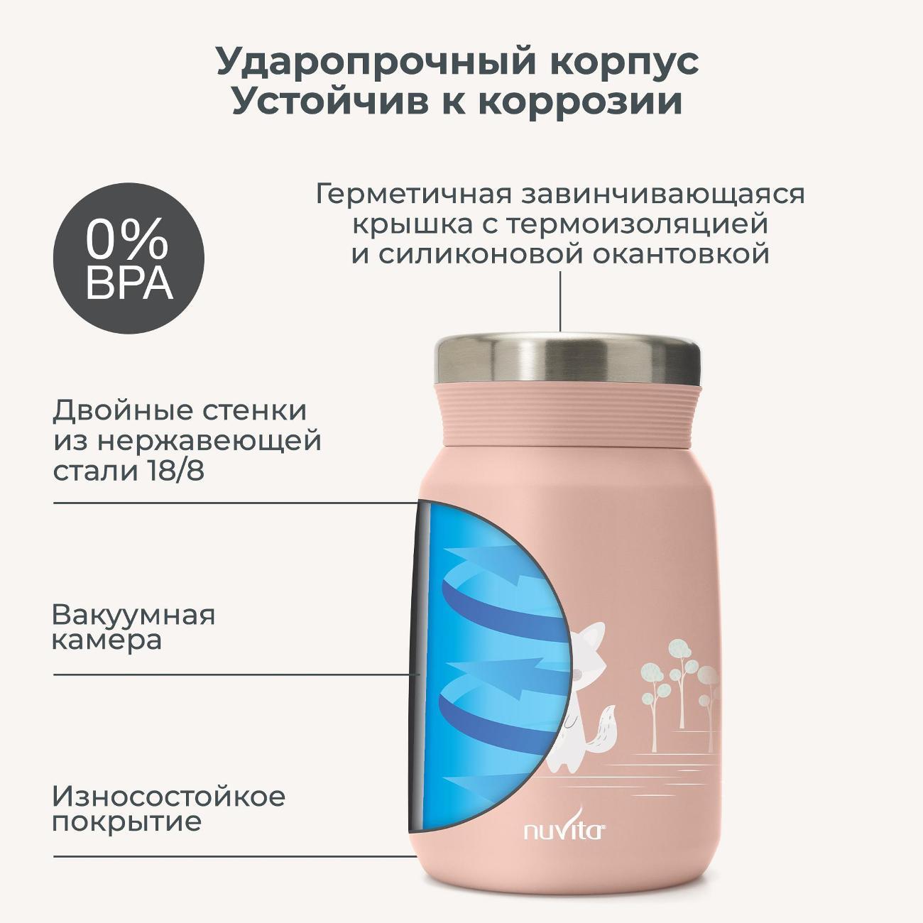 Термос Nuvita 4472 500 мл Pink