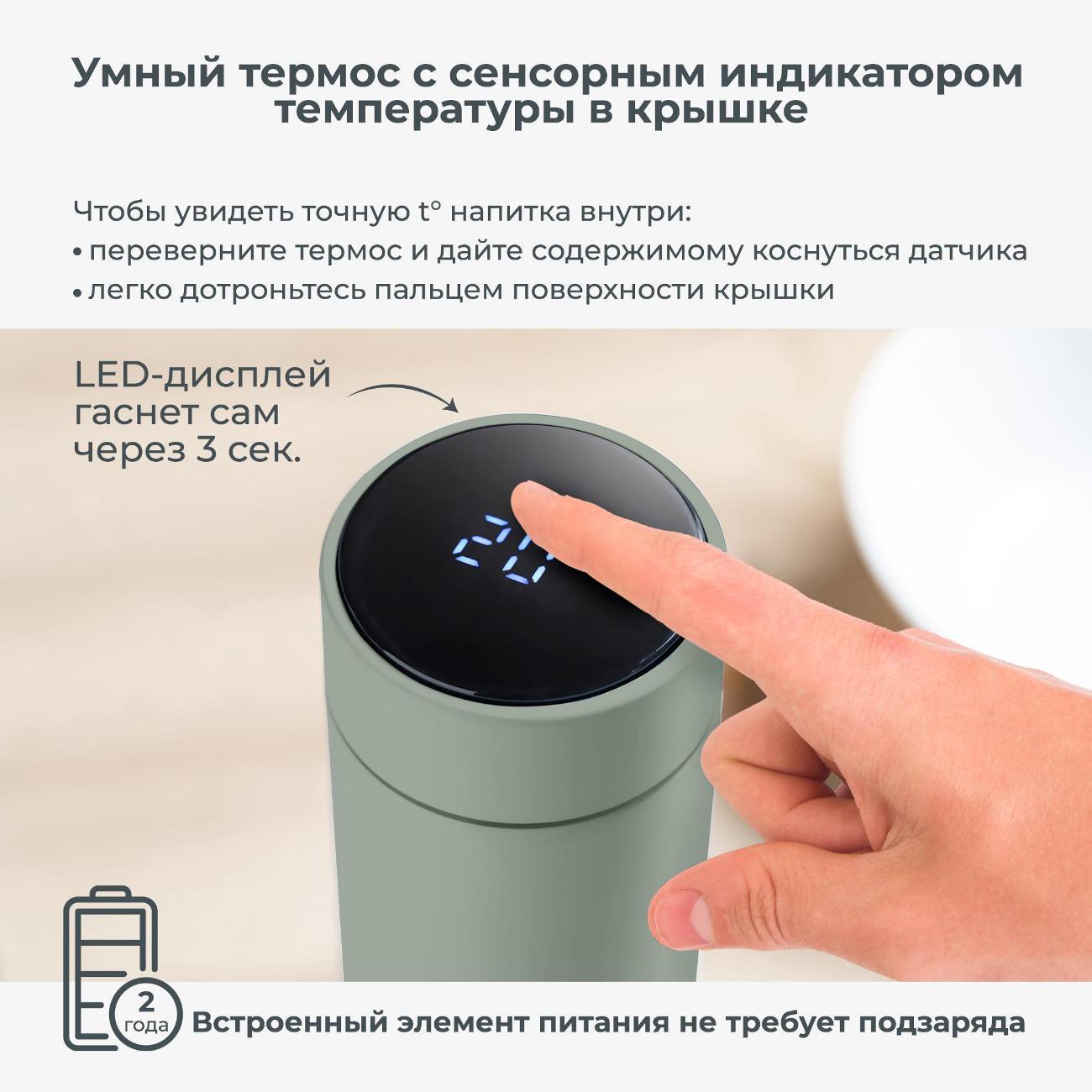 Термос Nuvita 4455 500 мл Grey/зеленый