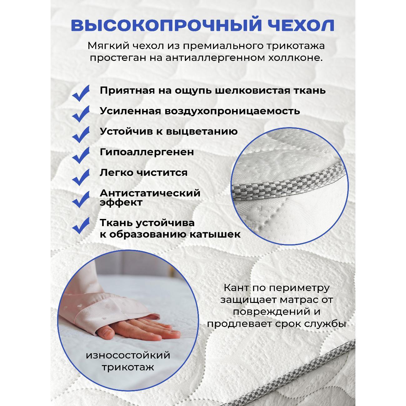 Матрас MeLamori Фитнес 200x210 — ортопедический, TFK, разносторонний, высота 20 см, в рулоне
