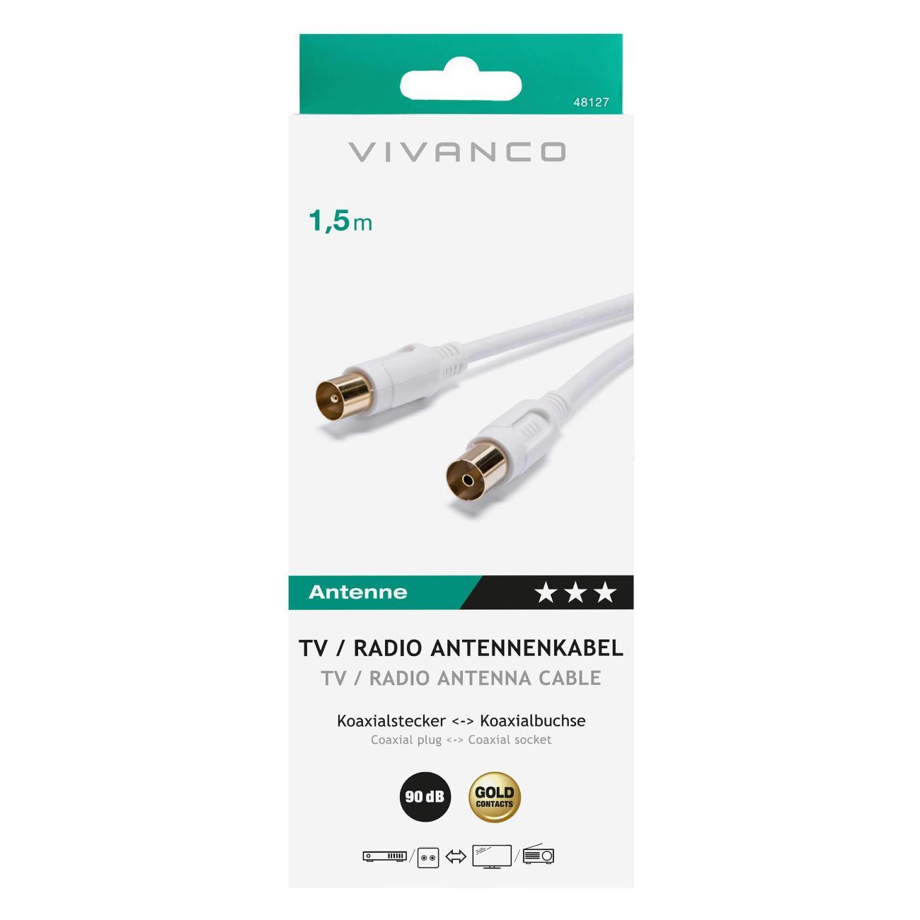 Кабель телевизионный Vivanco 48/20 15GW