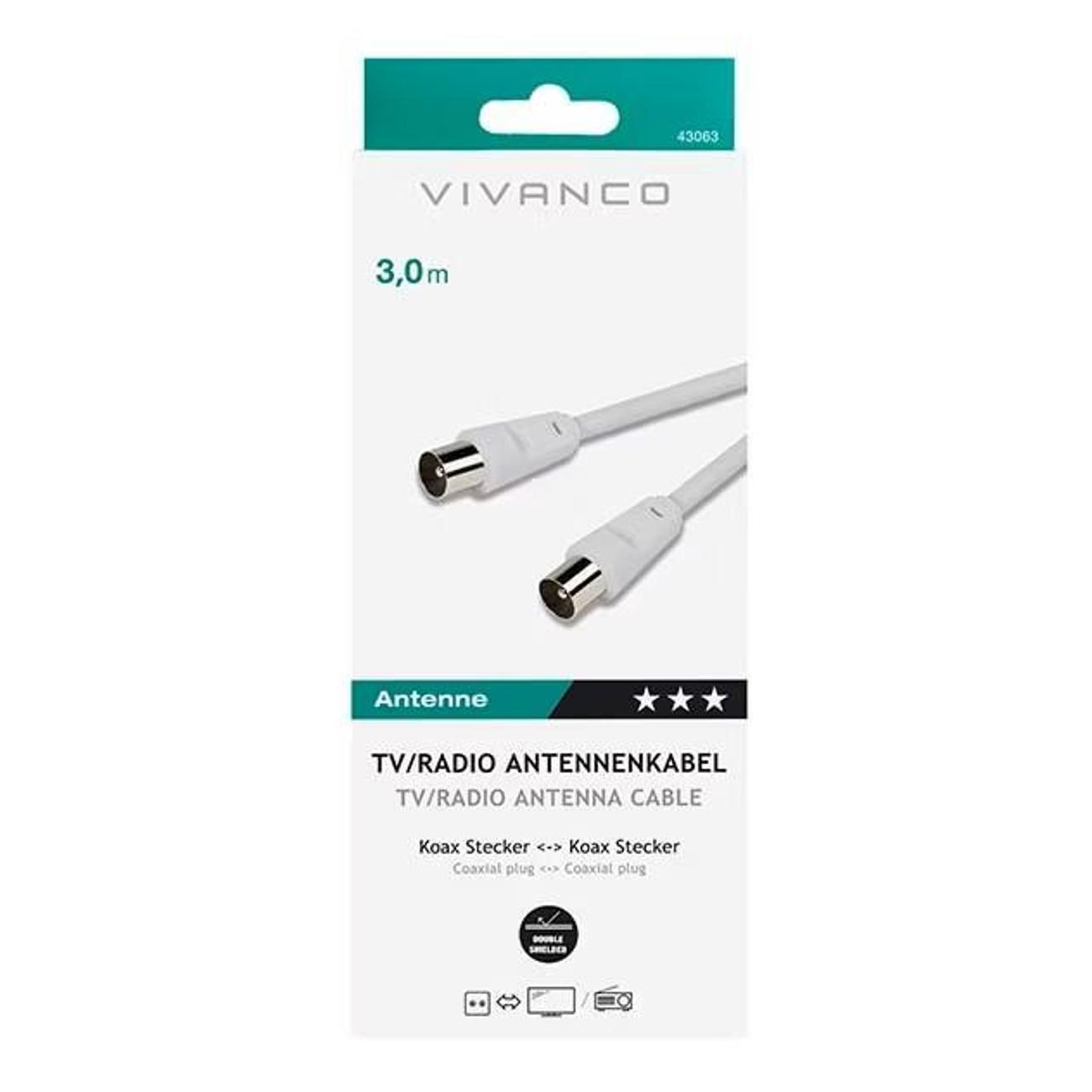 Кабель телевизионный Vivanco 43063 7/73-N