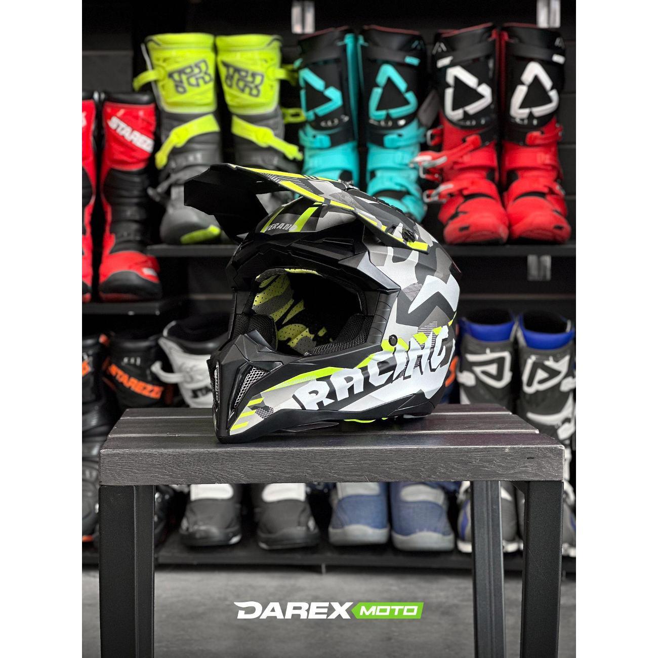 Мотошлем DAREX Verano 189 Matt Black/Yellow3 M