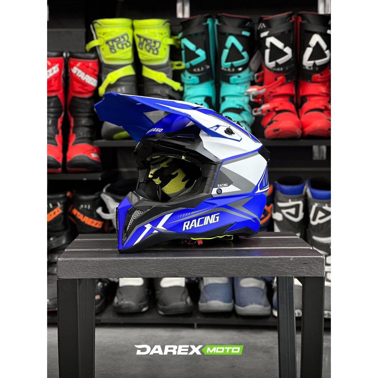 Мотошлем DAREX Verano 189 Matt Blue/White2 Xl