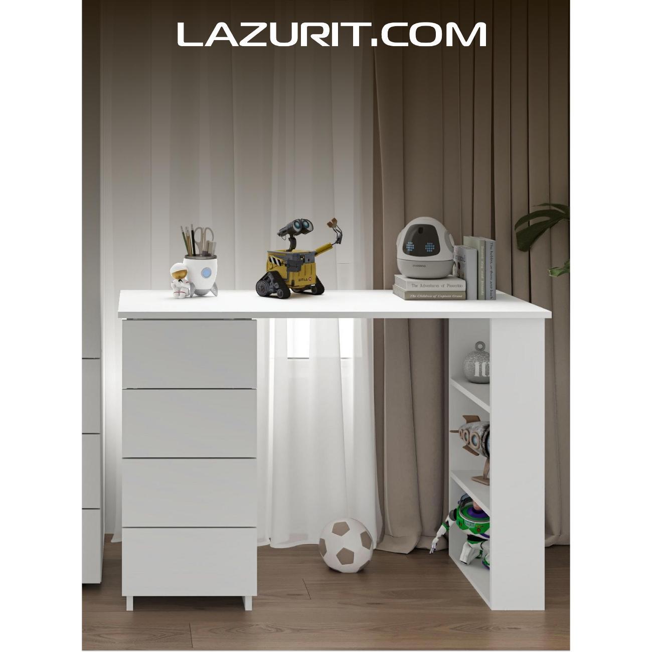 Стол письменный LAZURIT мебель Эльбрус белый фото