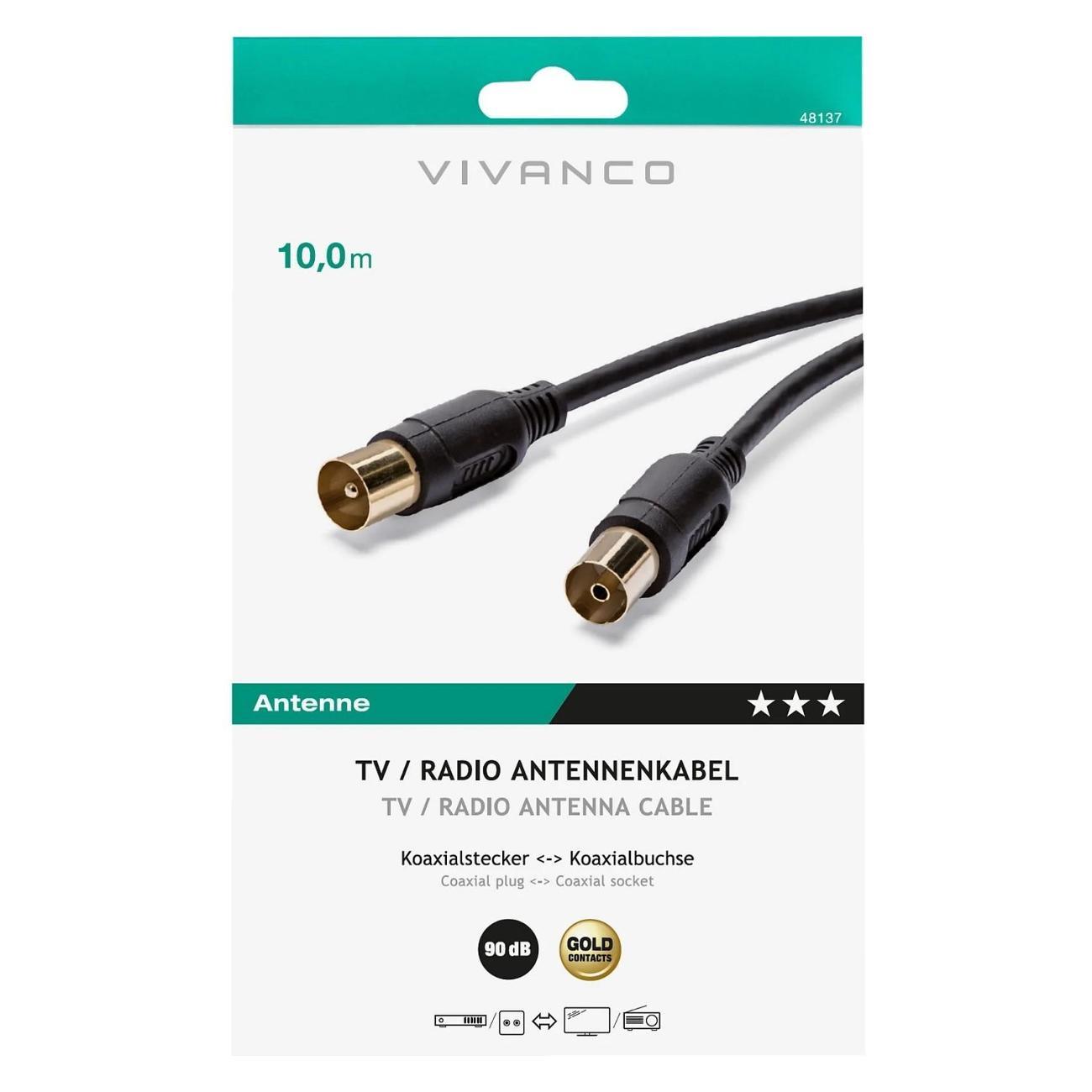 Кабель телевизионный Vivanco 48137 48/20 100GB