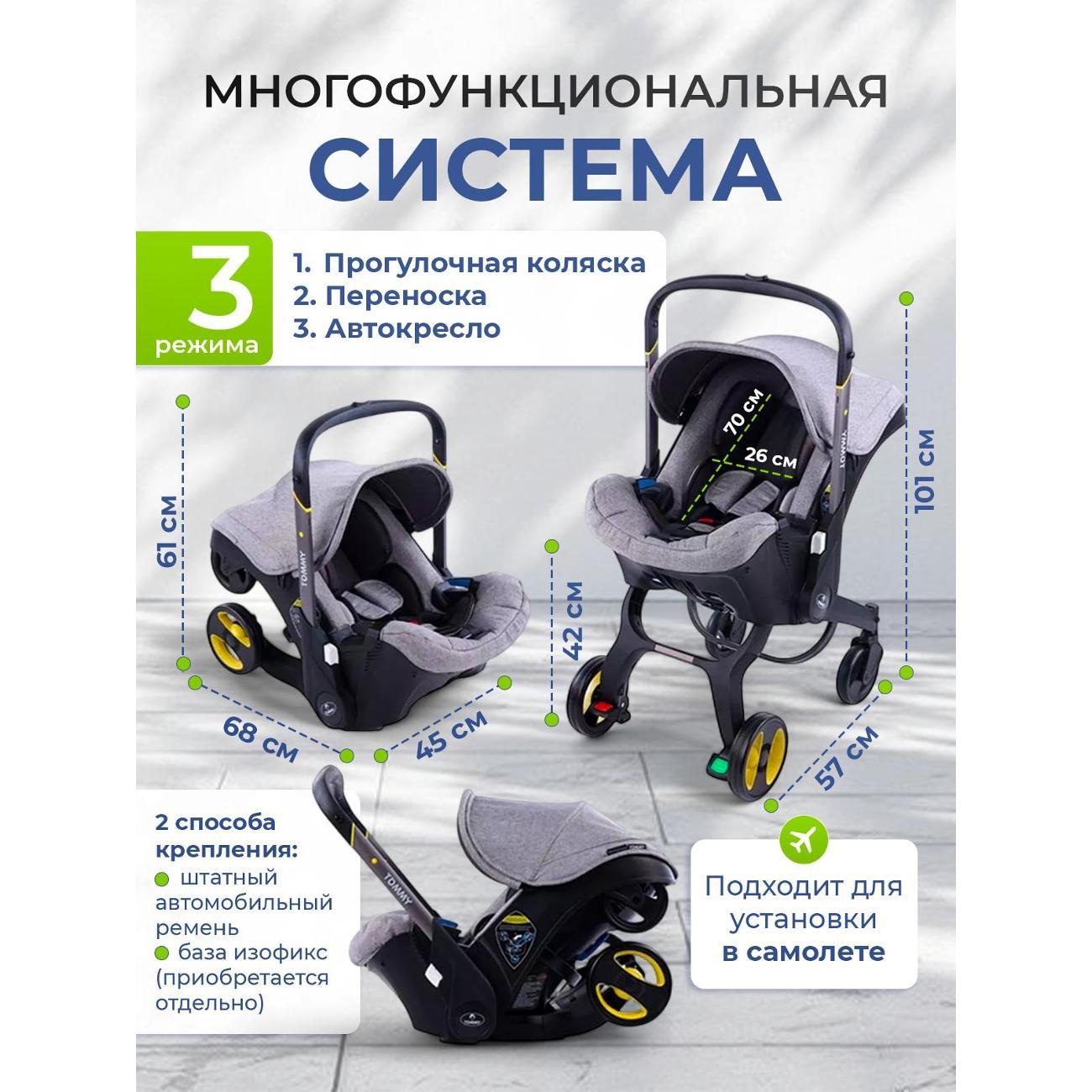 Коляска TOMMY Smart светло-серый