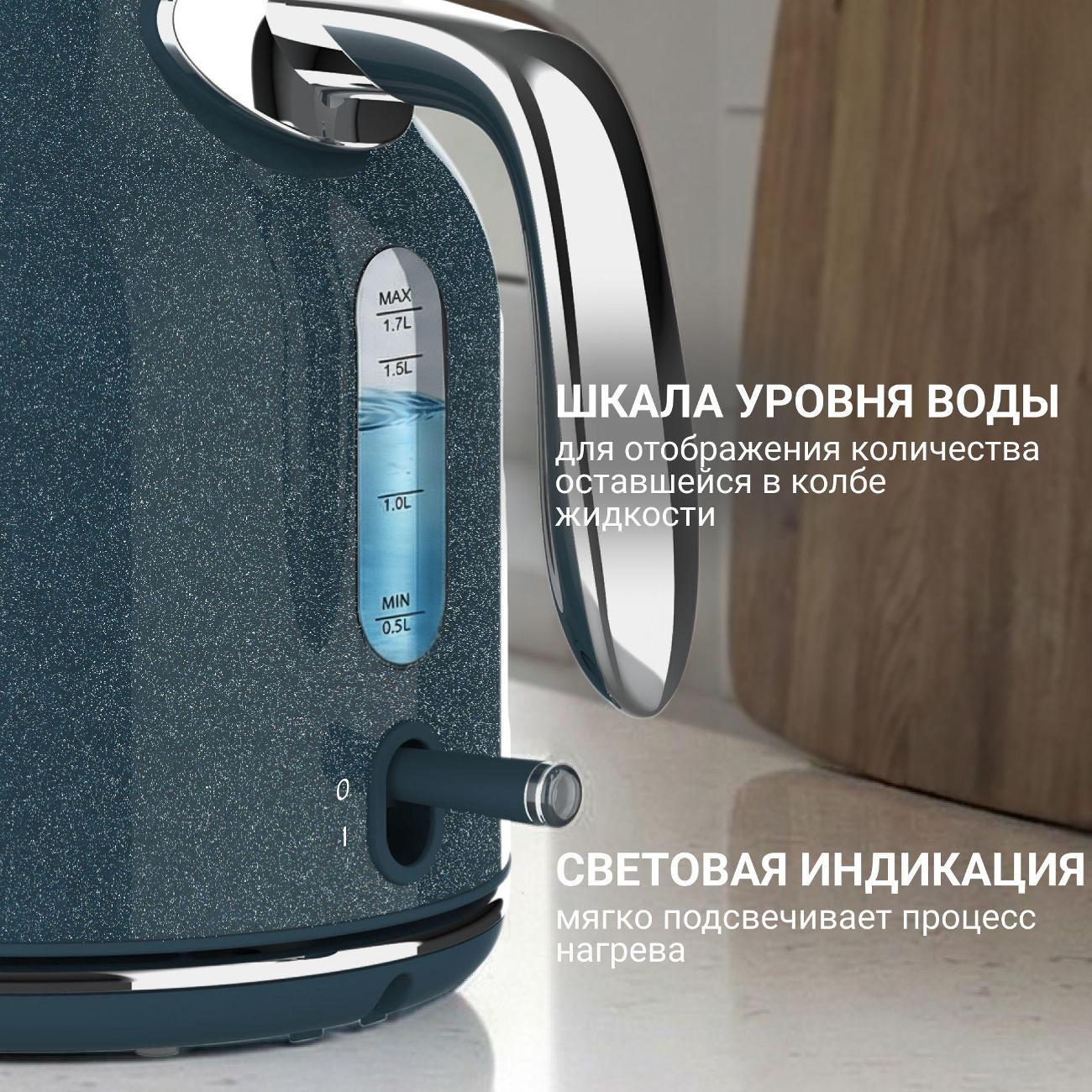 Электрочайник Tesler KT-1756 OCEAN BLUE