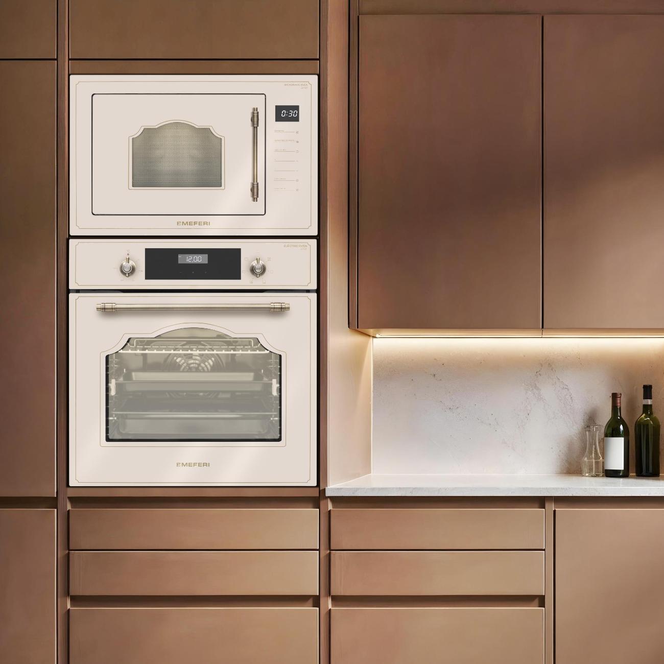 Встраиваемая микроволновая печь MEFERI MMO6025BG RETRO