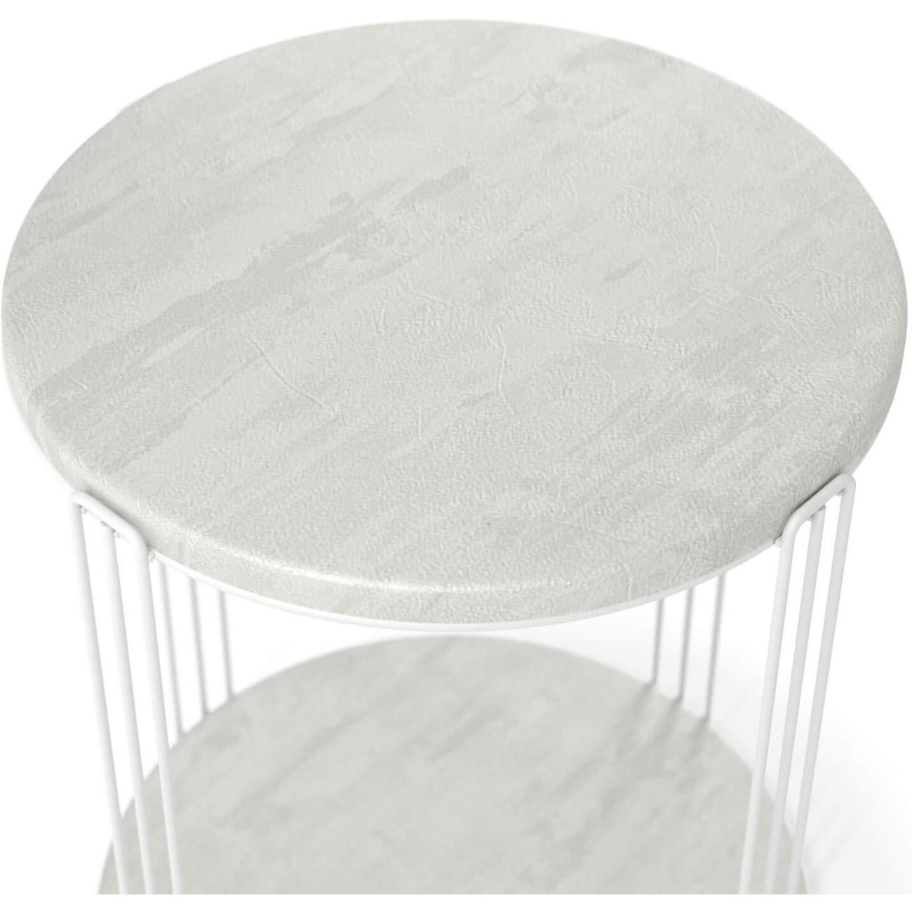 Стол журнальный Sheffilton SHT-CT33-1 белый муар/бетон лофт