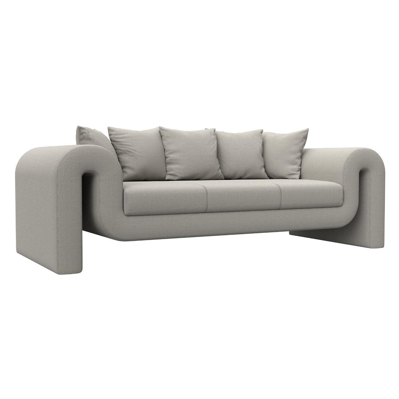 Диван Лига Диванов Волна рогожка Амур бежевый