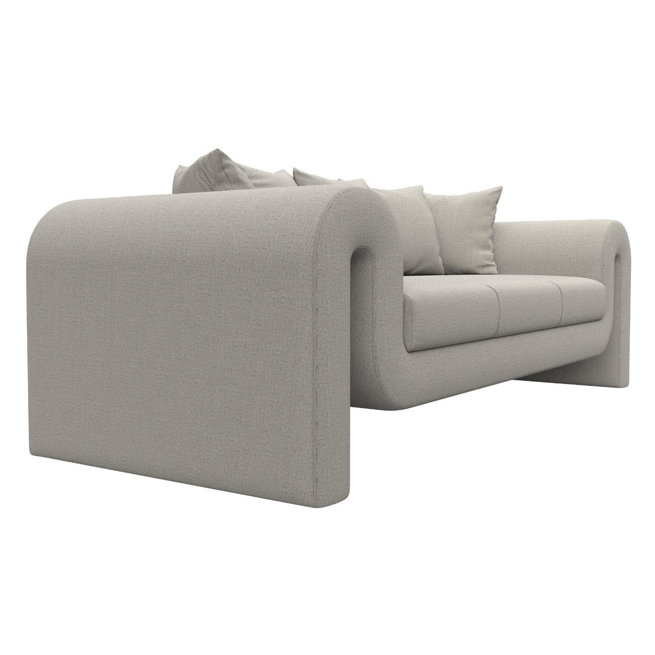 Диван Лига Диванов Волна рогожка Амур бежевый