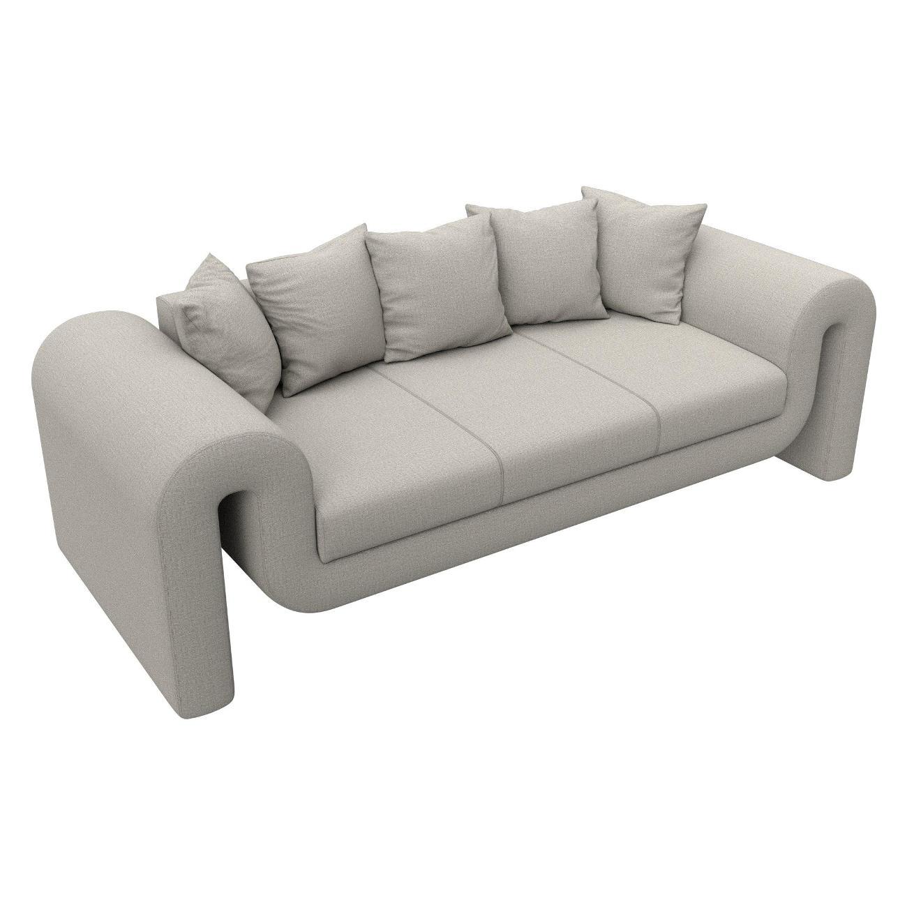 Диван Лига Диванов Волна рогожка Амур бежевый