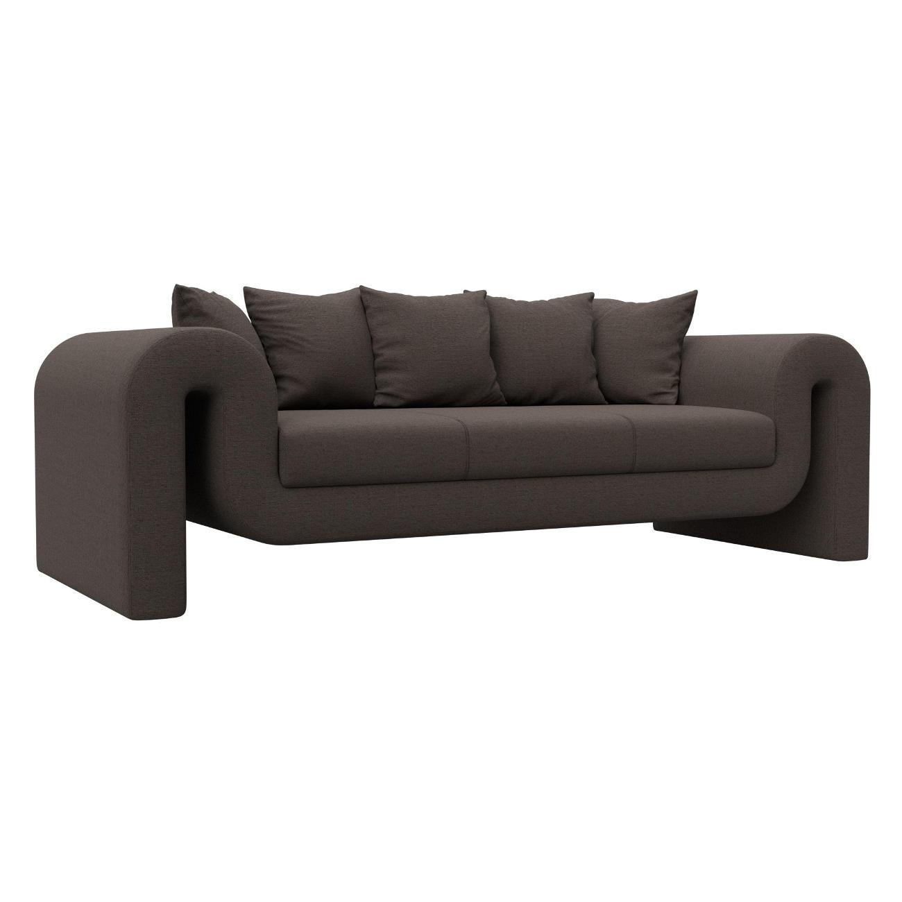 Диван Лига Диванов Волна рогожка Амур коричневый