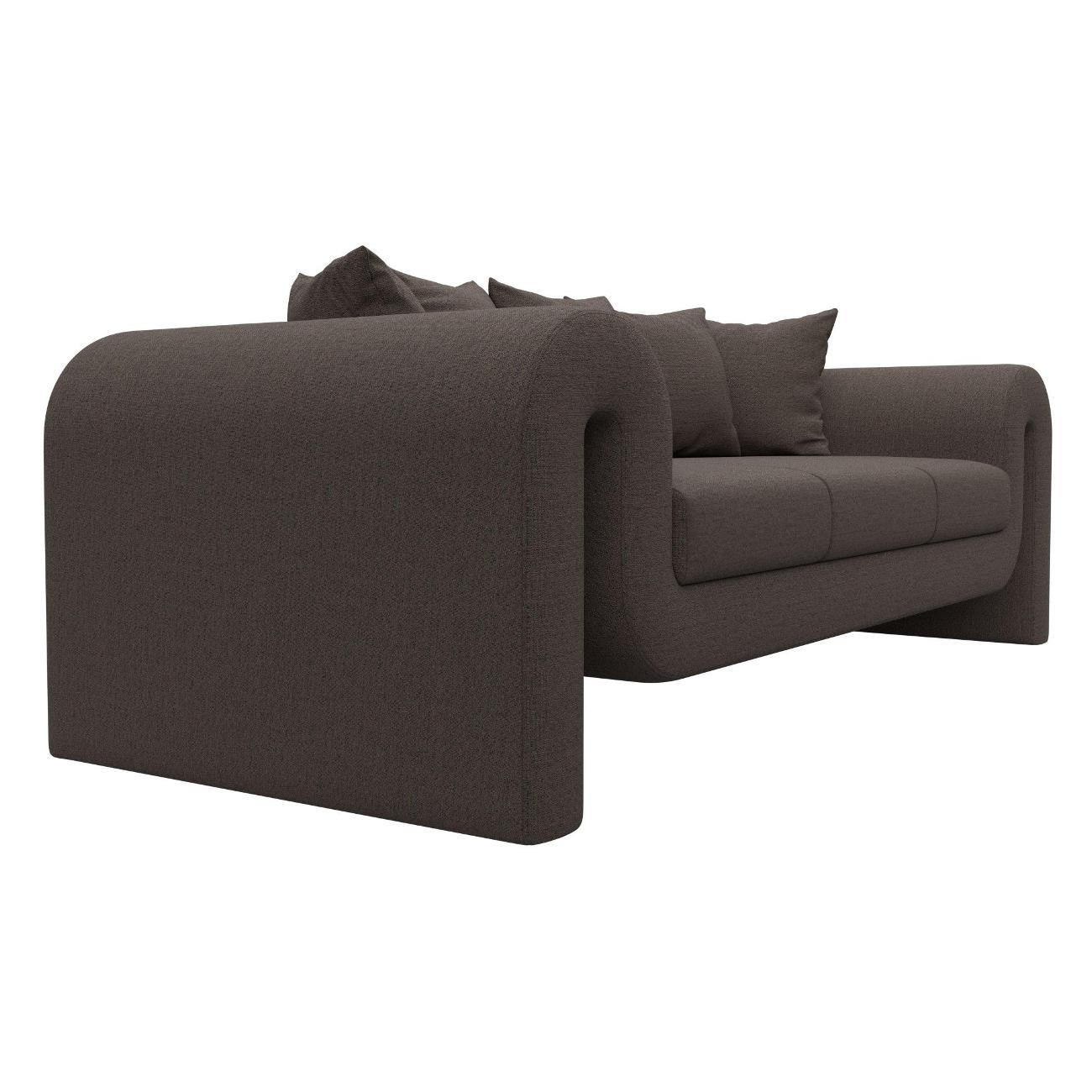 Диван Лига Диванов Волна рогожка Амур коричневый