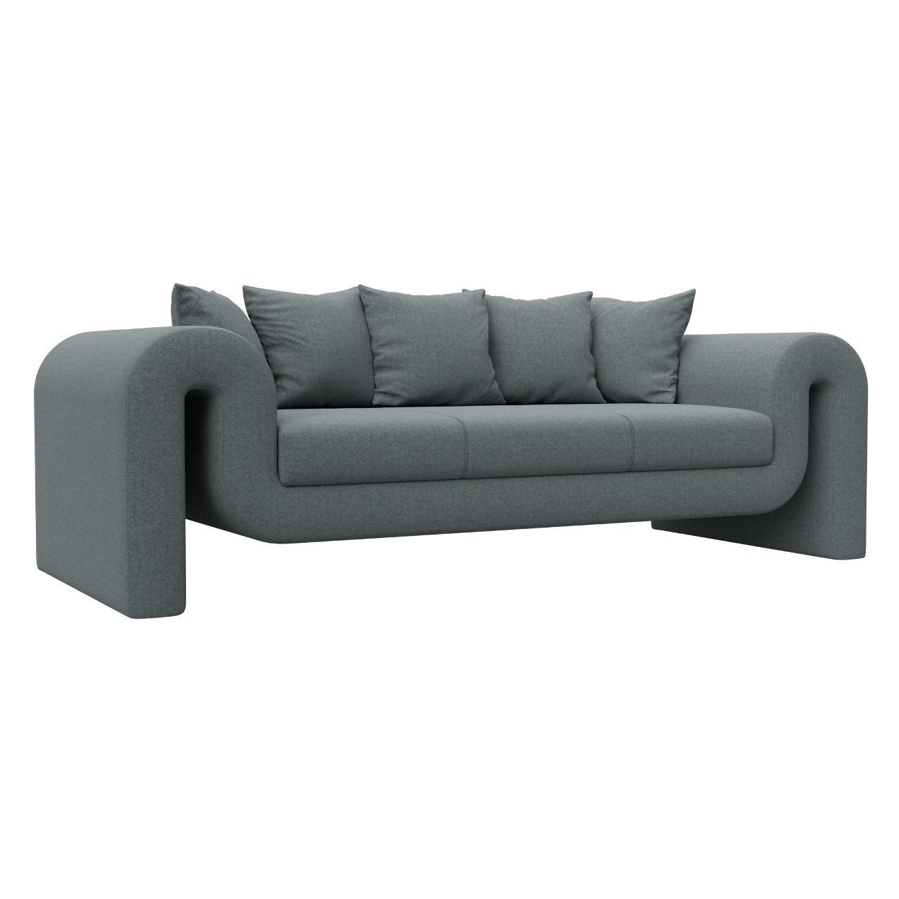 Диван Лига Диванов Волна рогожка Амур серый