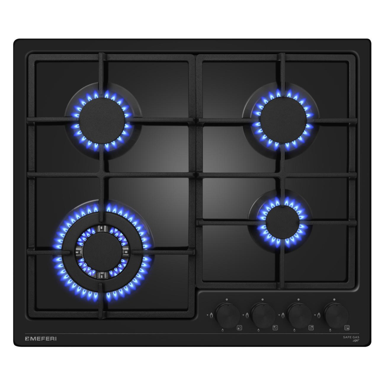 Встраиваемая газовая панель независимая MEFERI MGH604BK LIGHT фото