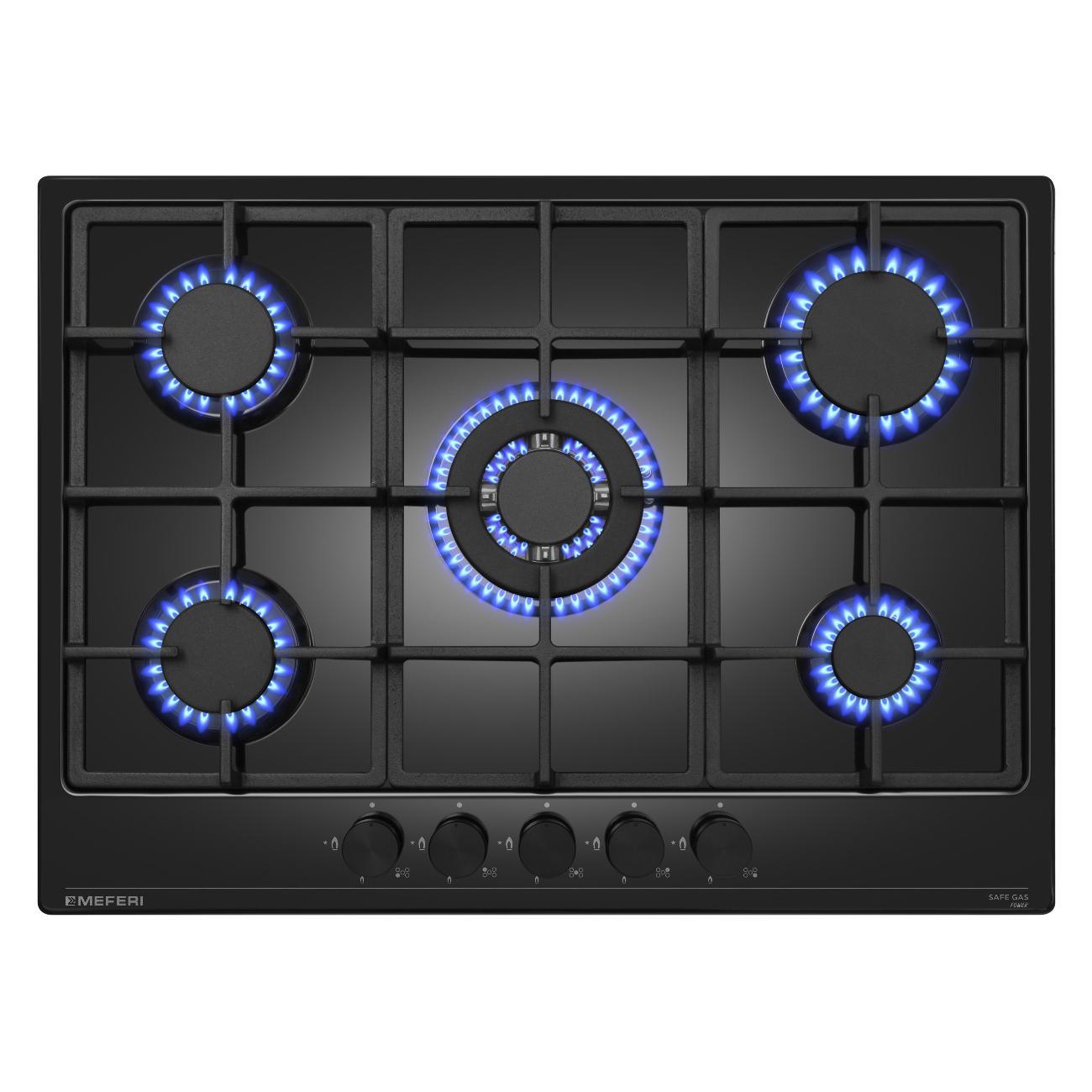 Встраиваемая газовая панель независимая MEFERI MGH705BK POWER фото