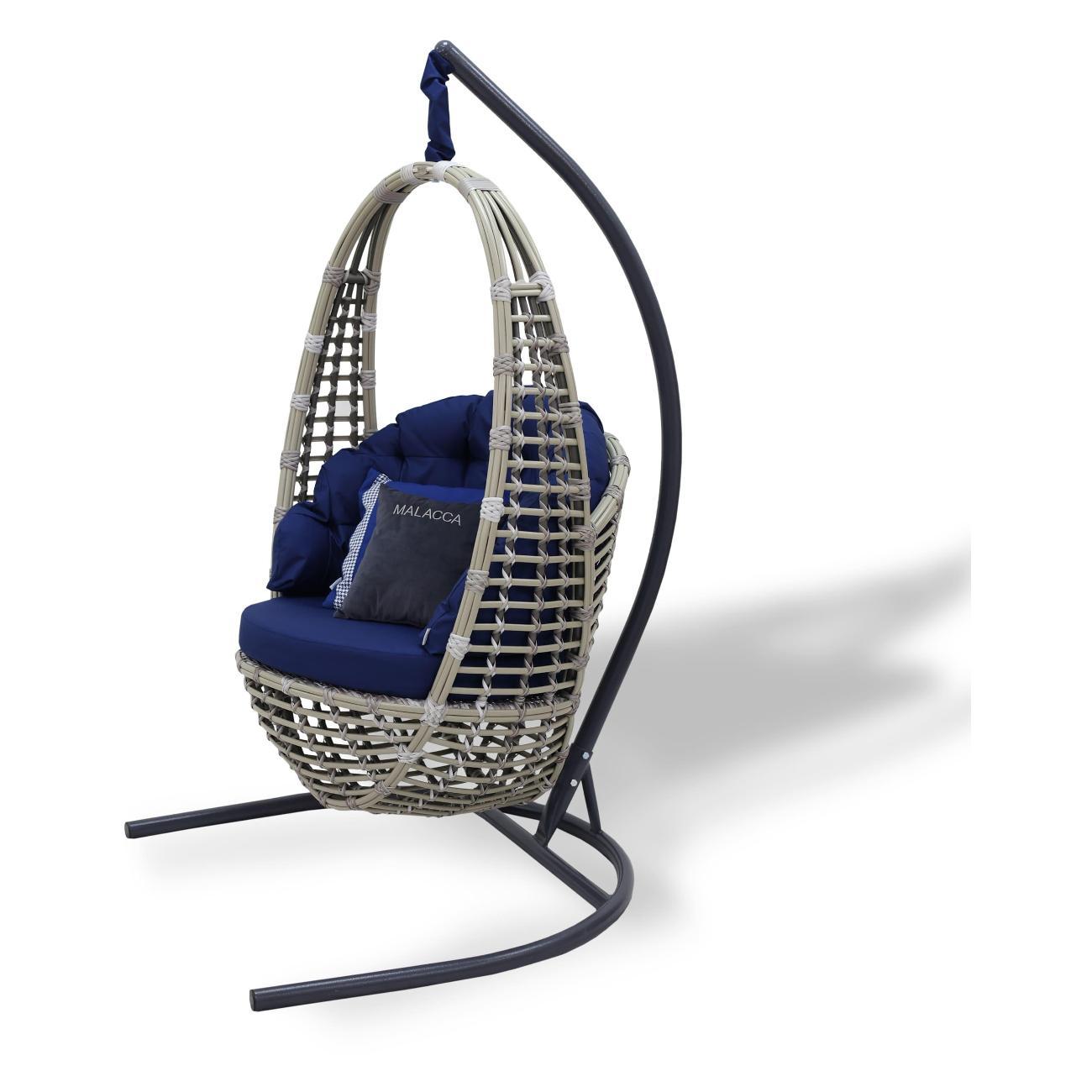 Кресло подвесное MALACCA Кастриес из экоротанга серое