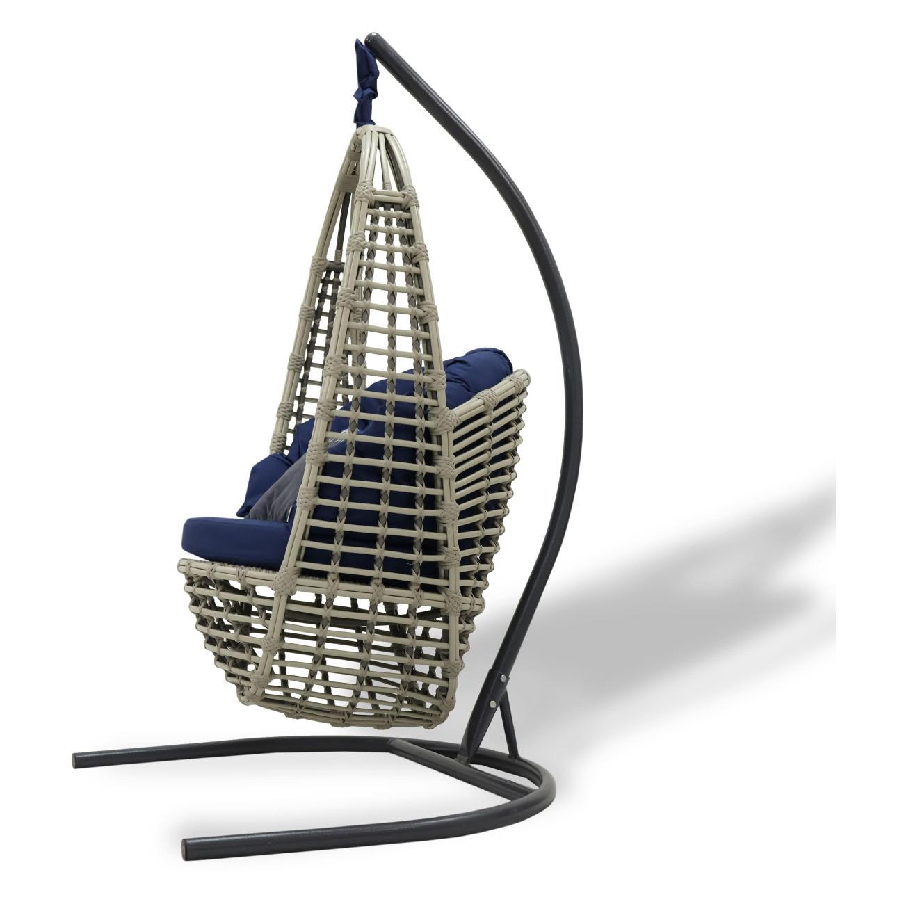 Кресло подвесное MALACCA Кастриес из экоротанга серая Сицилия