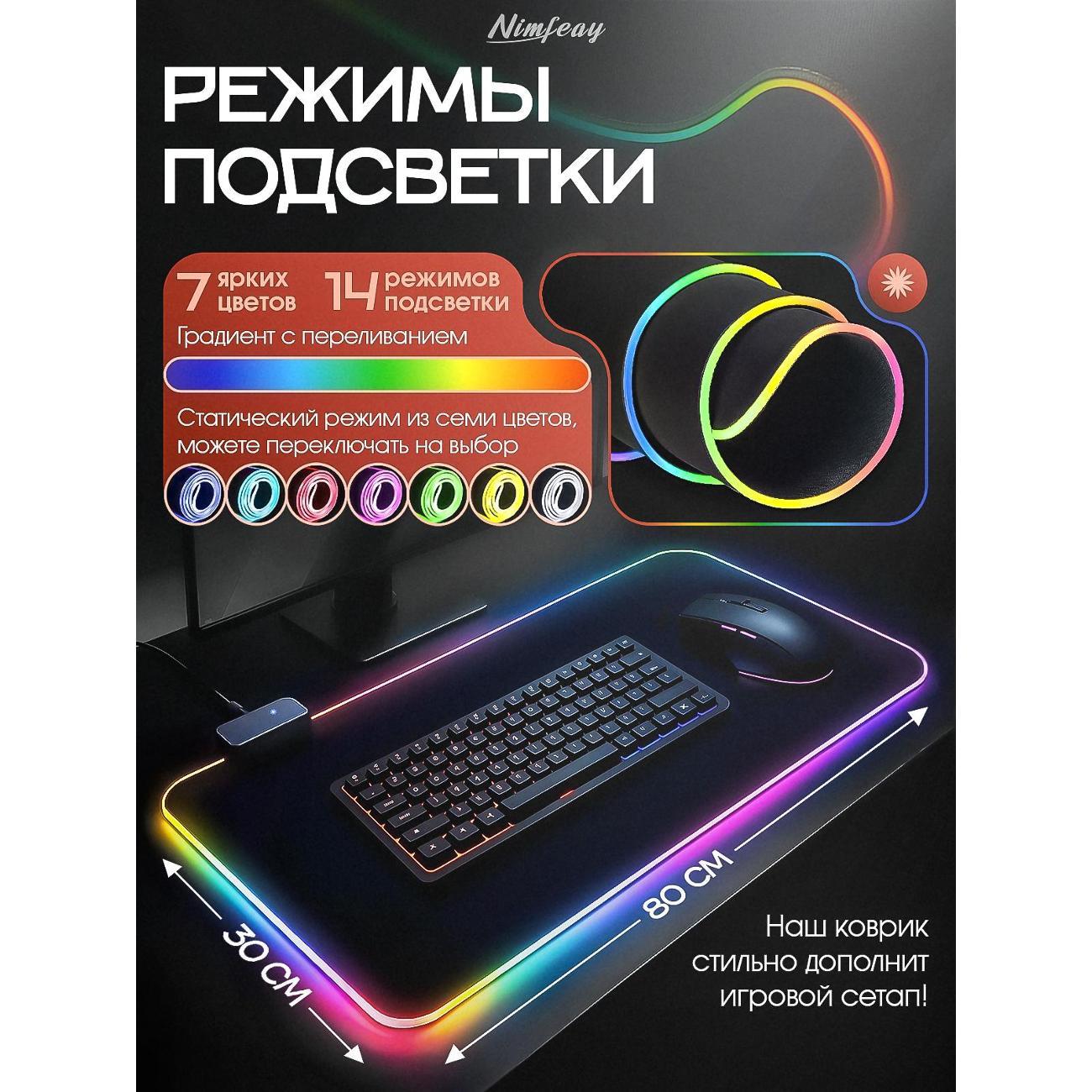 Коврик для мыши Nimfeay RGB80/30
