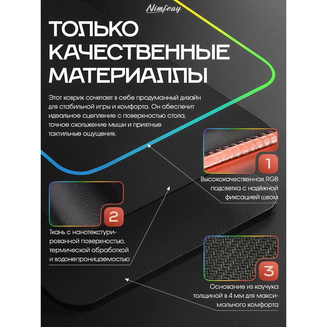 Коврик для мыши Nimfeay RGB80/30