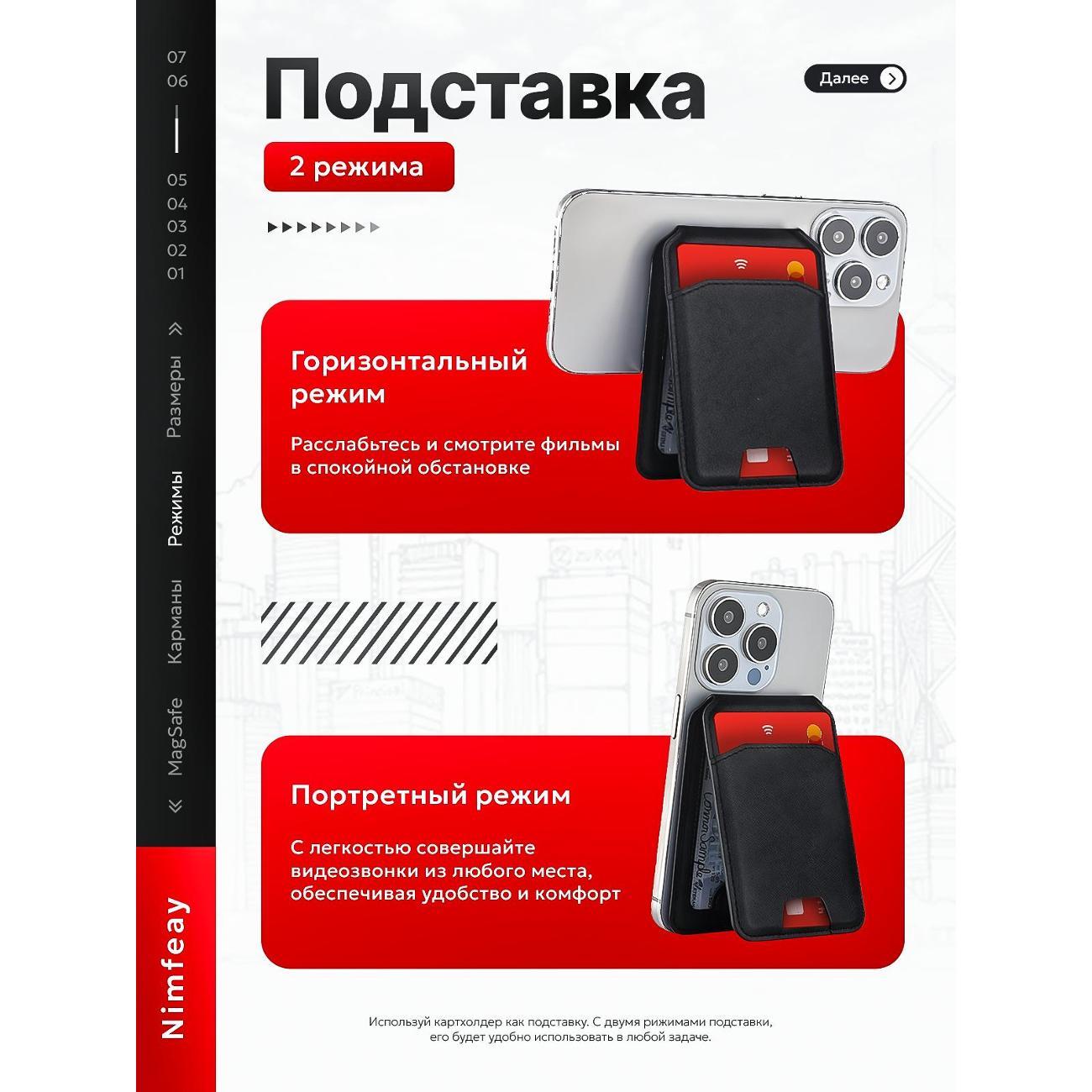 Картхолдер Nimfeay для телефона Magsafe