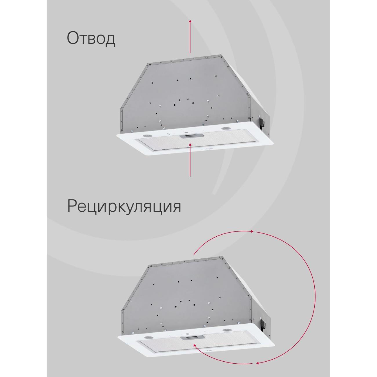 Вытяжка встраиваемая Krona SVEN 600 white SGC RL /KRHD345