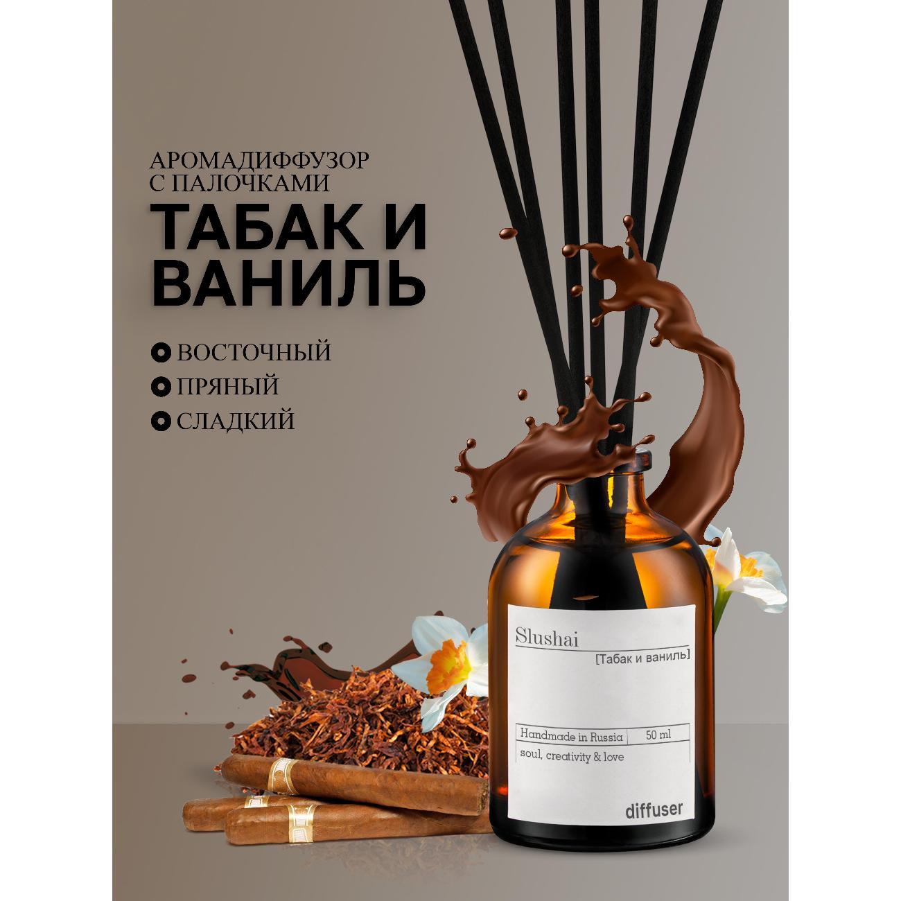 Ароматический диффузор Slushai Табак и ваниль & Амбра и черный перец
