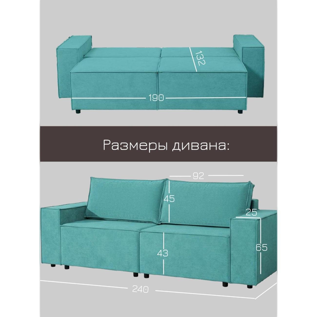 Диван CityHD Виго бирюзовый