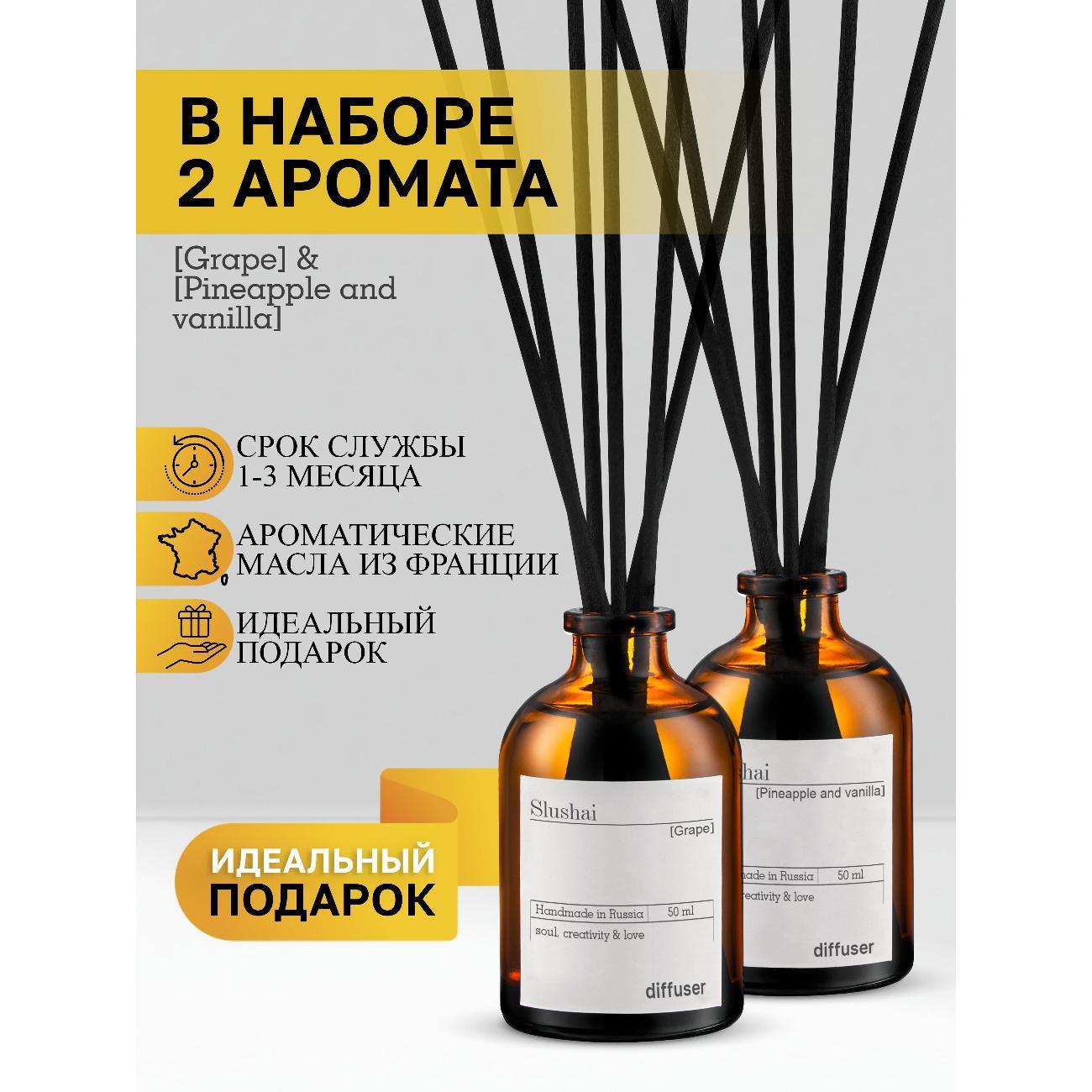 Ароматический диффузор Slushai Виноград & Ананас и ваниль