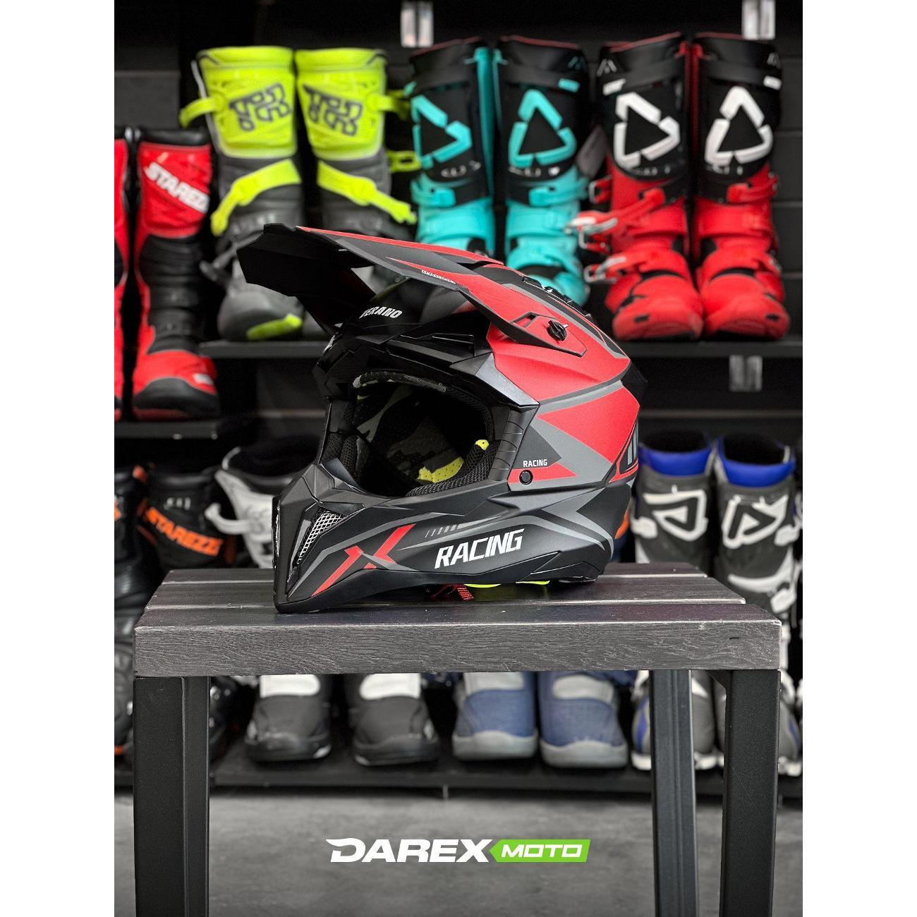 Мотошлем DAREX Verano 189 Matt Black Red 2 S