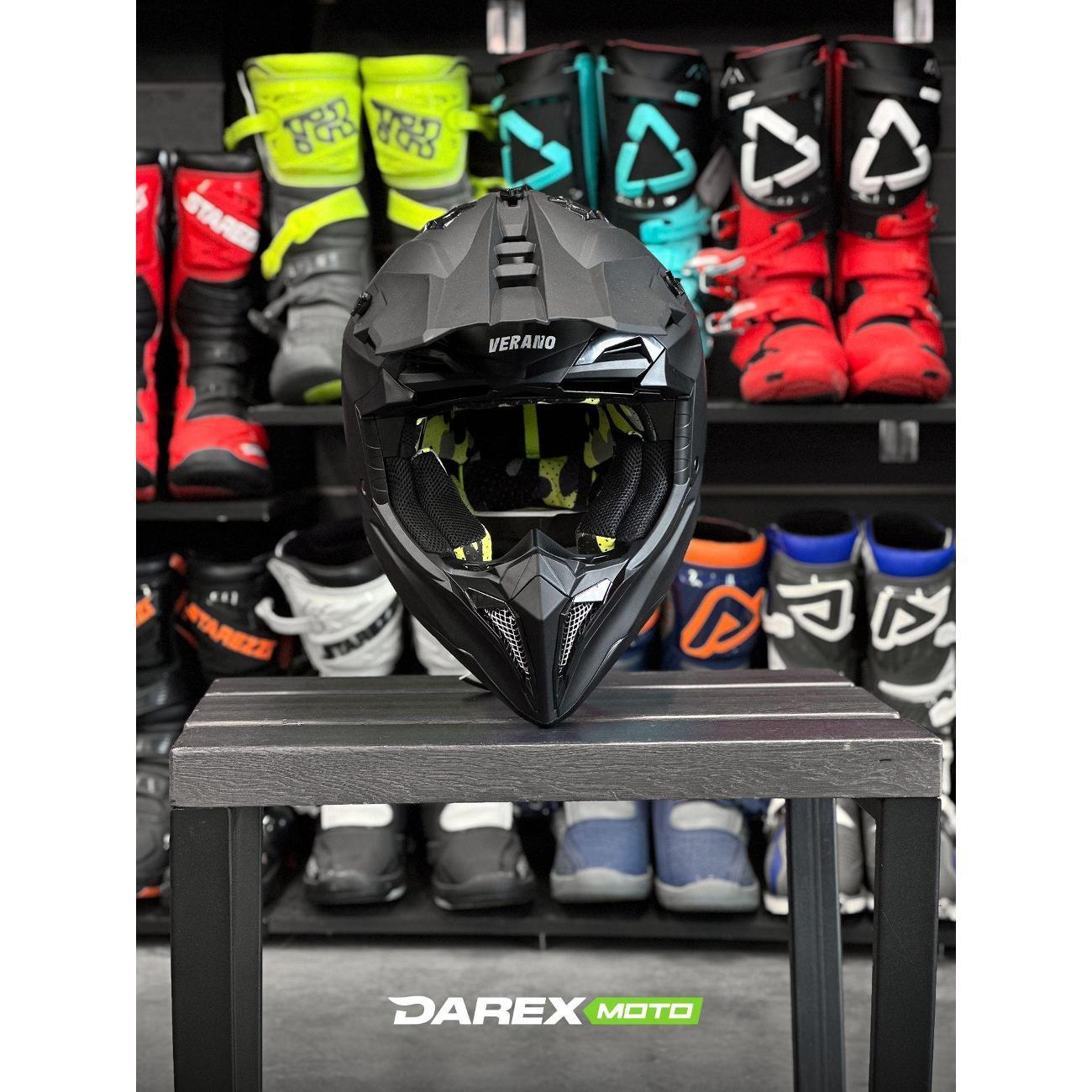 Мотошлем DAREX Verano 189 Matt Black Green3 L