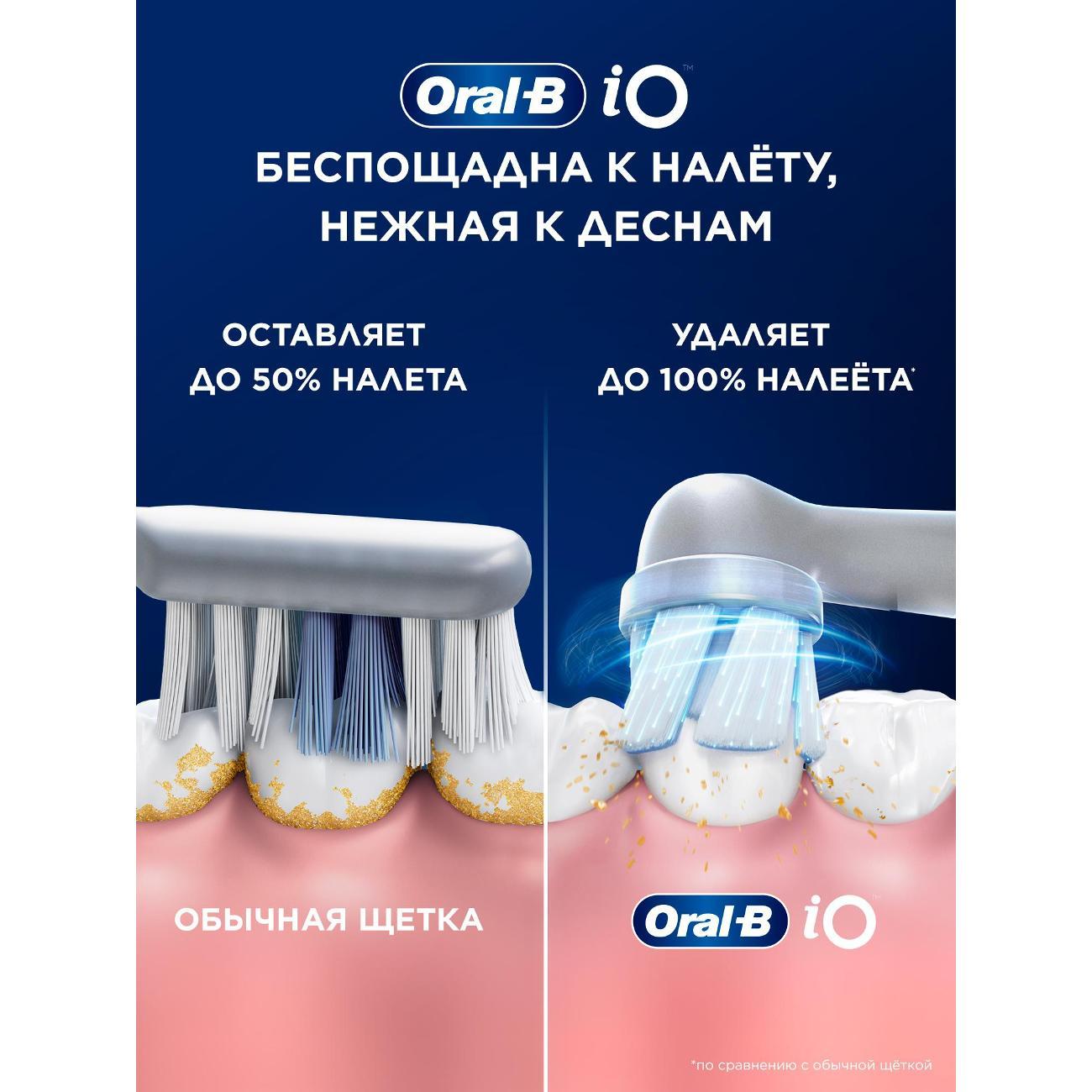 Электрическая зубная щетка Oral-B iO 3 Ice Blue + Насадки Ultimate Clean, 4 шт