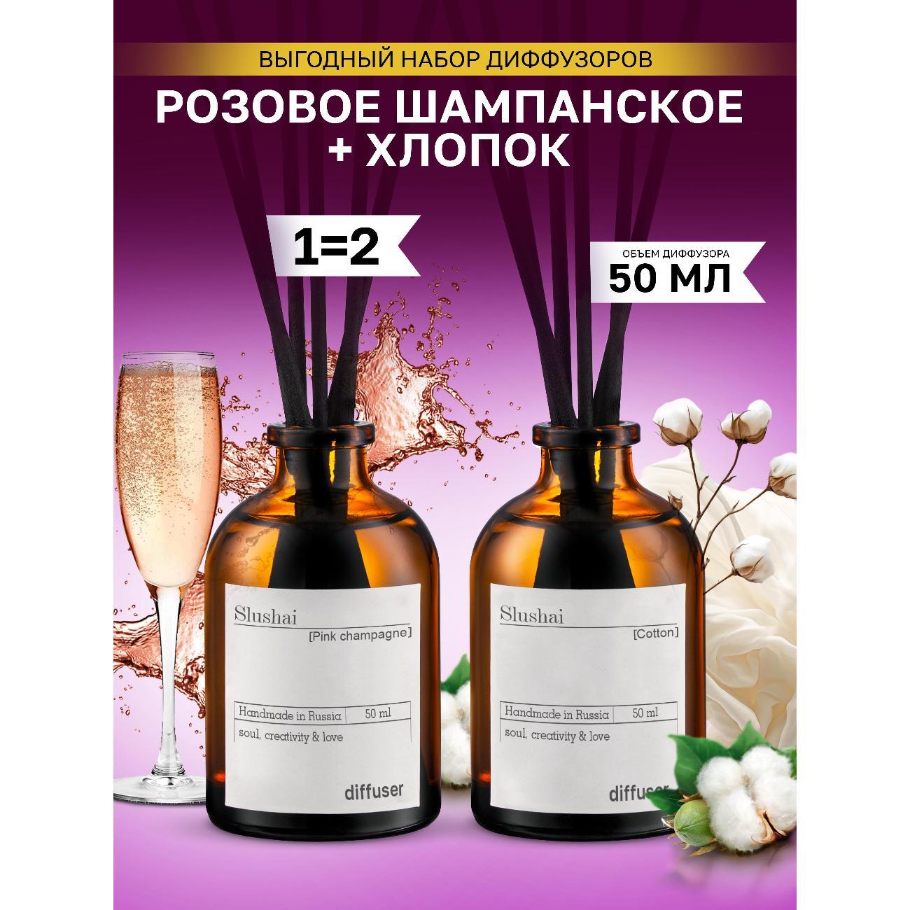 Ароматический диффузор Slushai Розовое шампанское и Хлопок