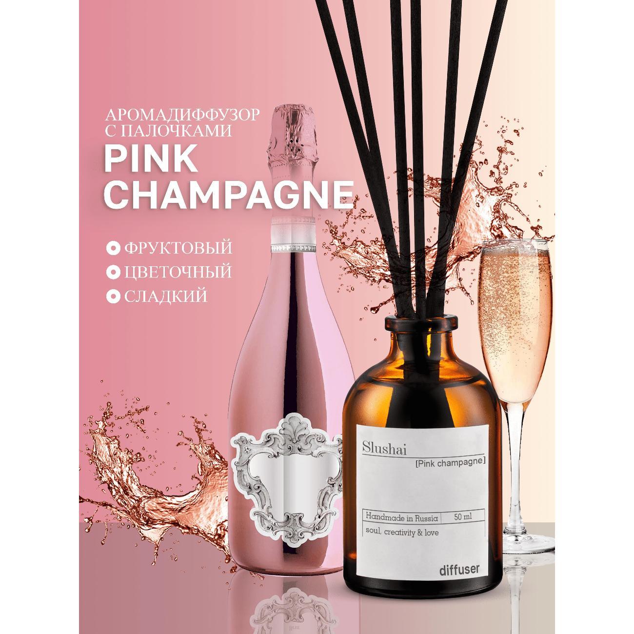 Ароматический диффузор Slushai Розовое шампанское и Хлопок
