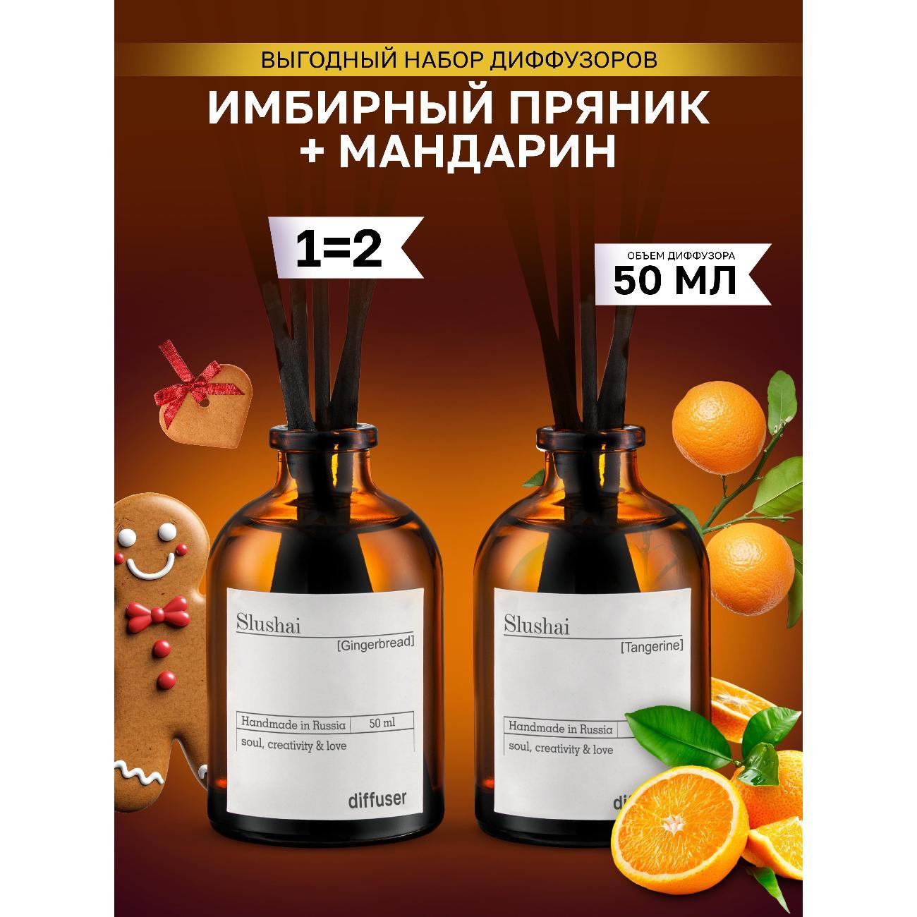 Аромадиффузор для дома Slushai Имбирный пряник и мандарин