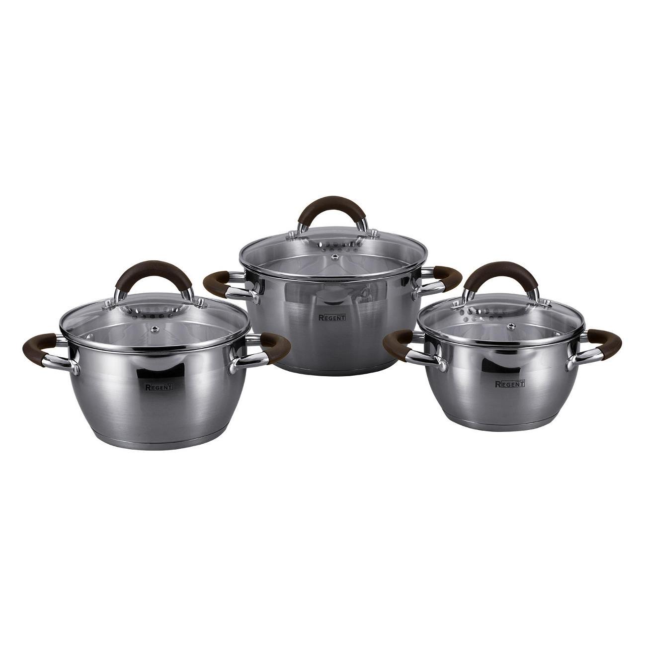 Набор кастрюль 6 предметов 1.6/2.3/3.2л REGENT inox Truffle фото