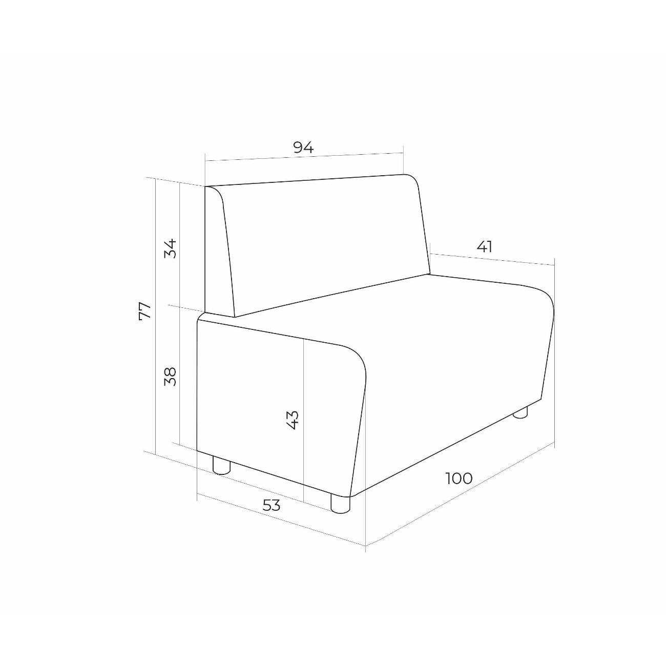 Диван Monofix БАФФ, экокожа, фиолетовый, 100х53х77