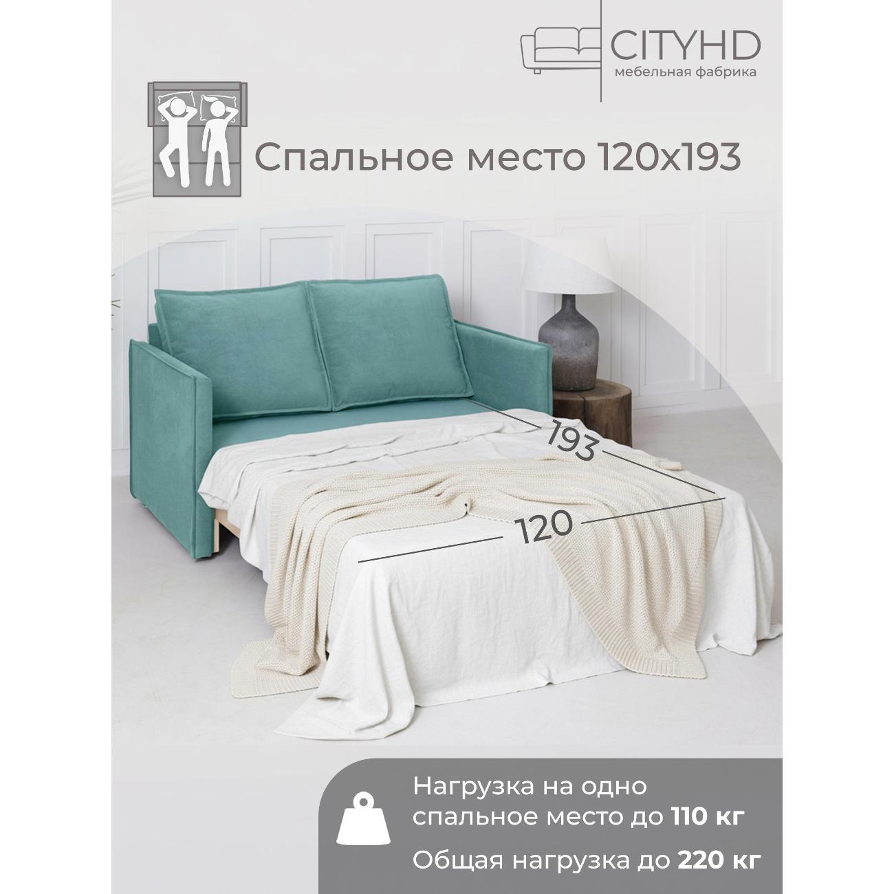 Диван CityHD Бонн бирюзовый