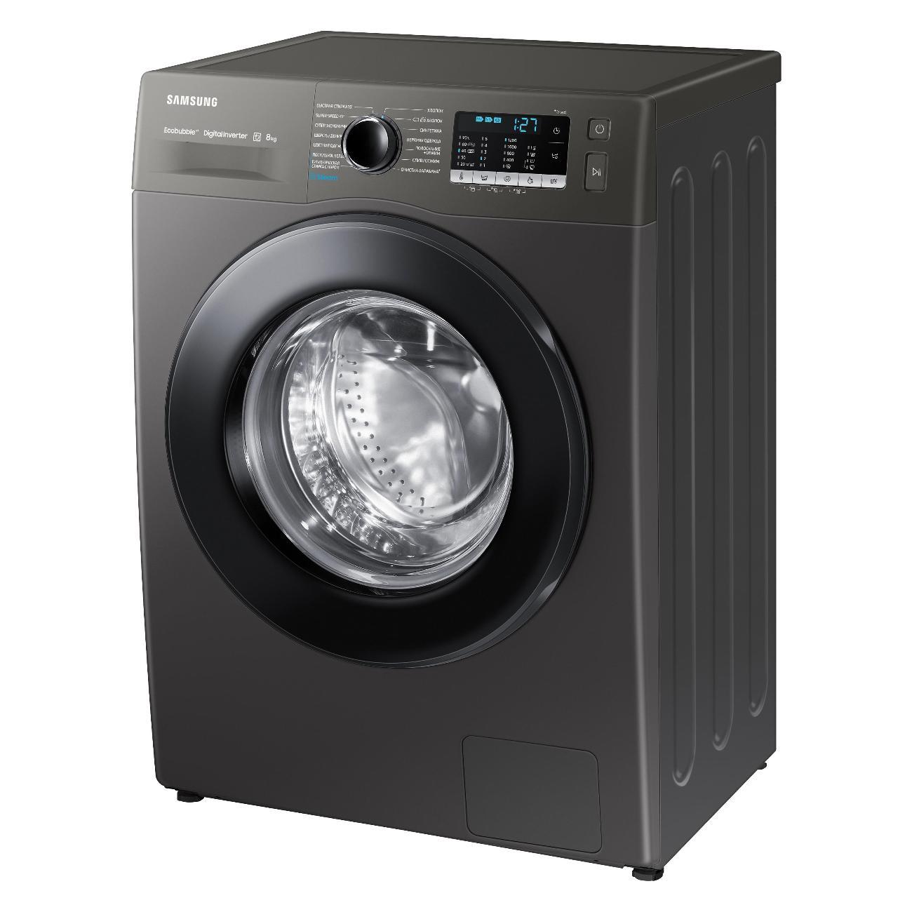 Стиральная машина узкая Samsung WW80AGAS21AXLP Inox фото