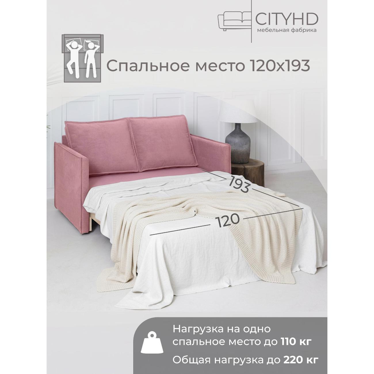 Диван CityHD Бонн розовый